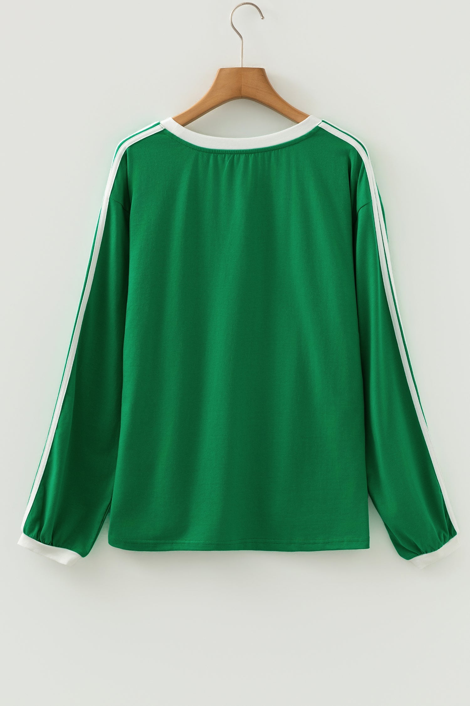 Contrast Crew-Neck Long-Sleeved T Shirt