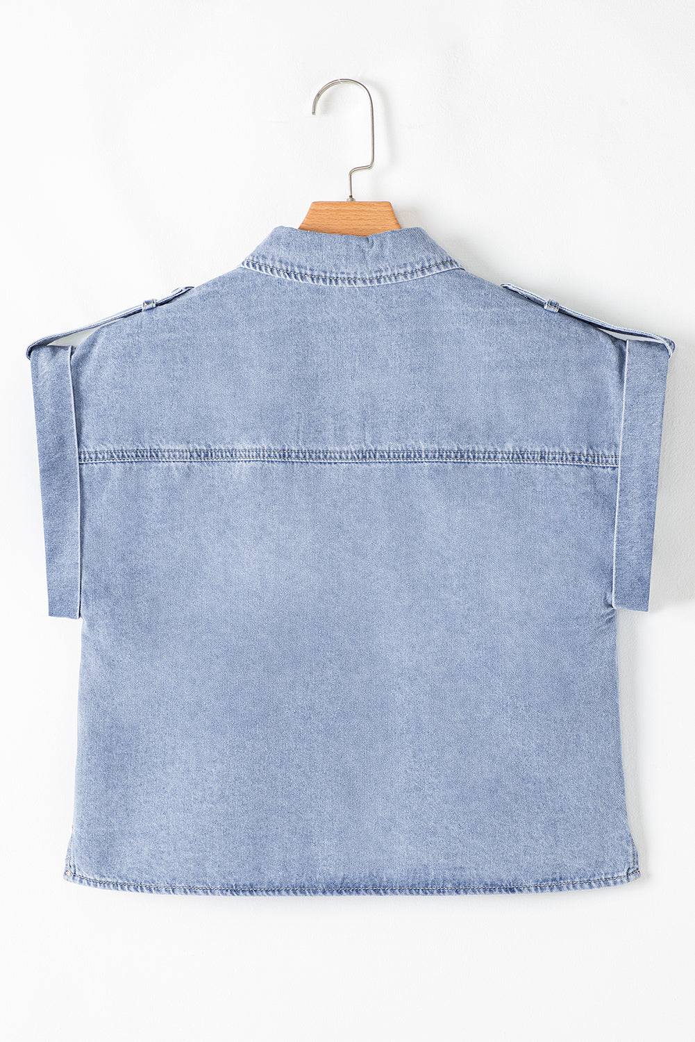 Denim Pinup Folded Short Cap Sleeve Shirt