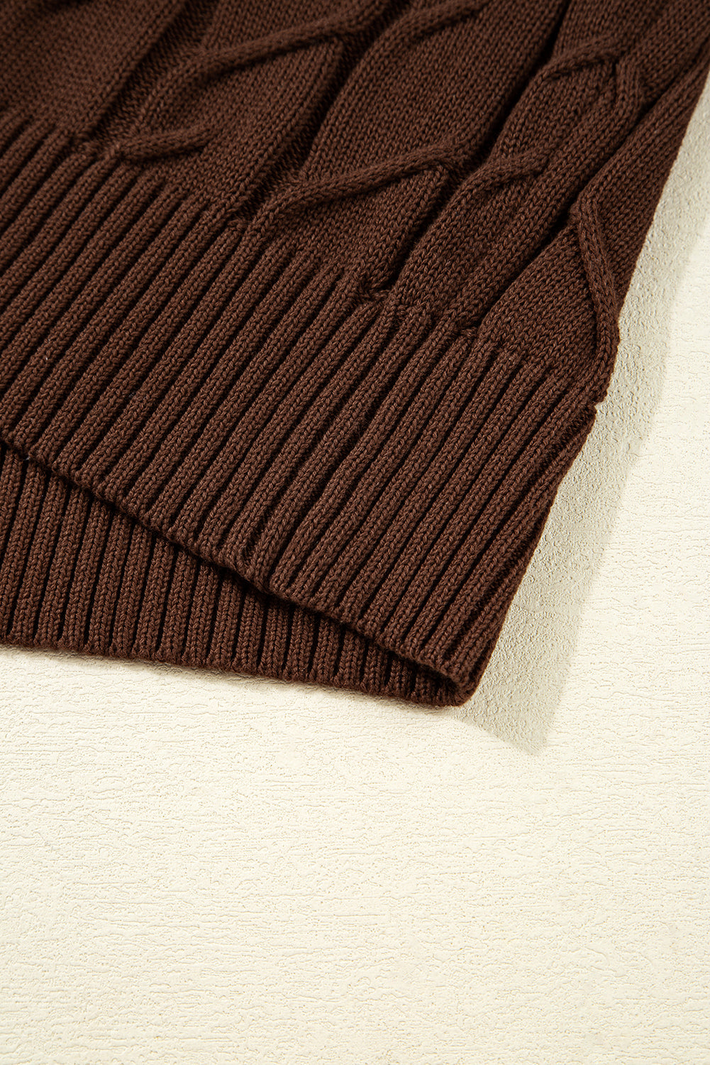Crew-Neck Cable Texture Short-Sleeved Knit Top Top