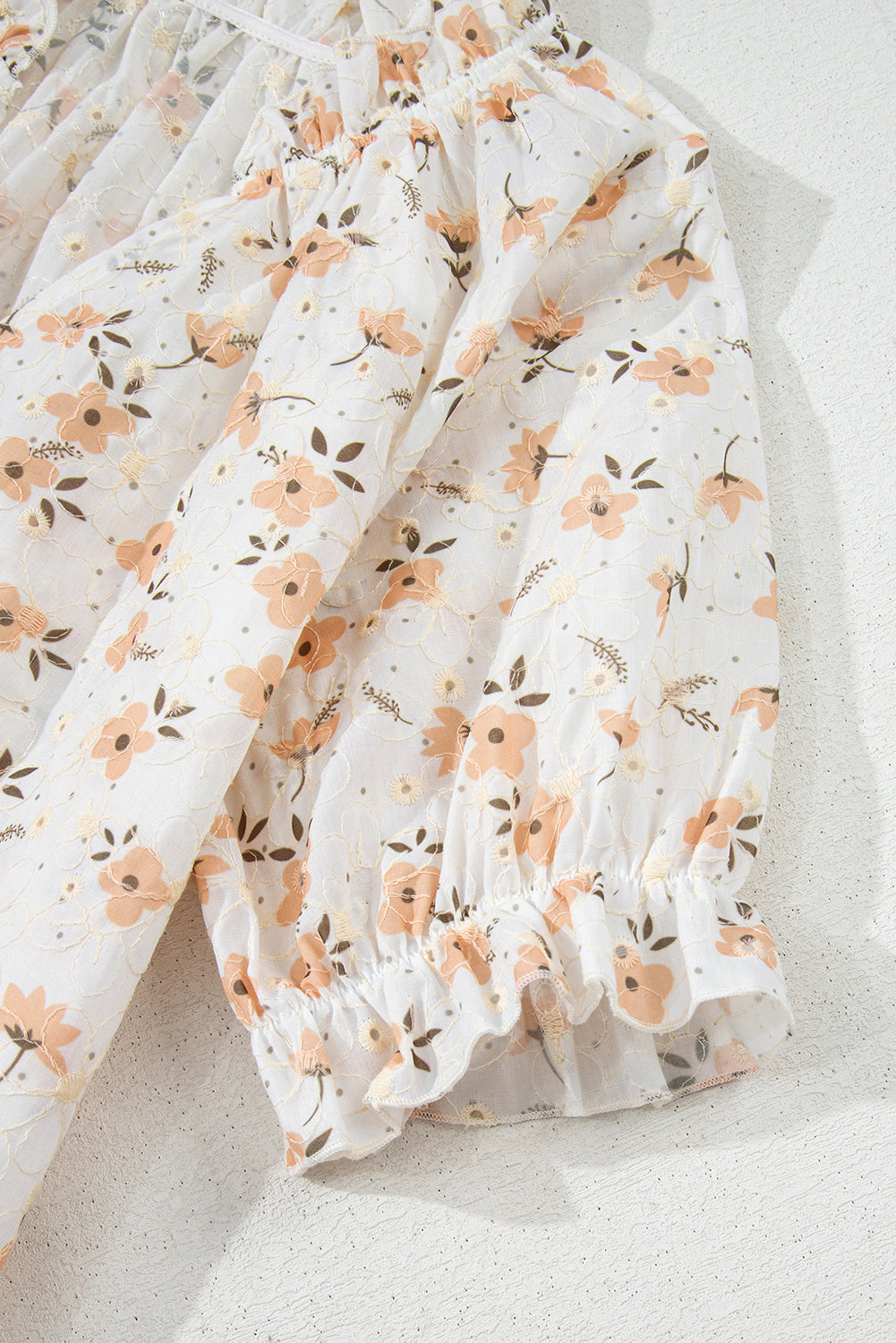 White Floral Eyelet Embroidered Blouse