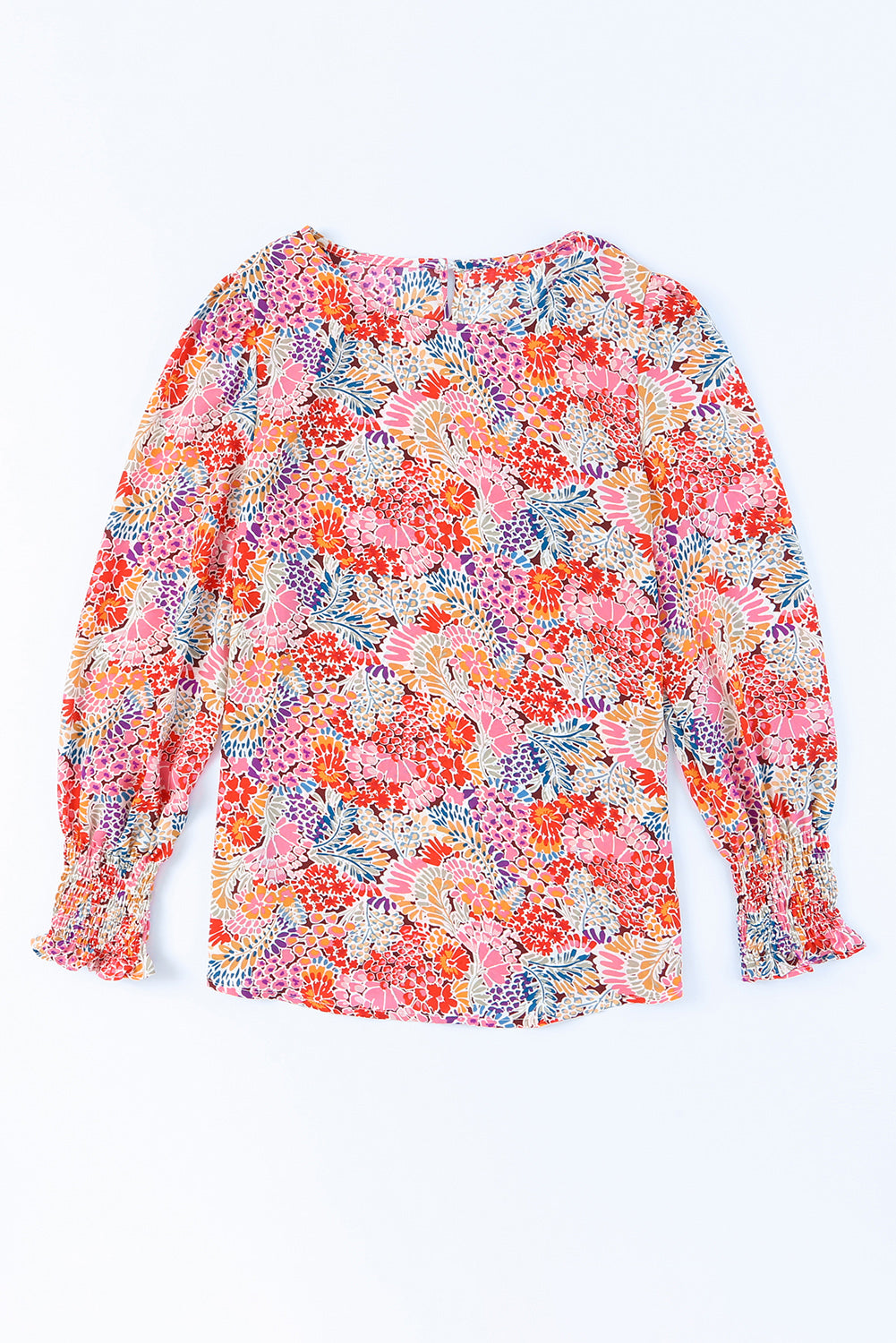 Blouse for Women Balloon Sleeve Floral-Print