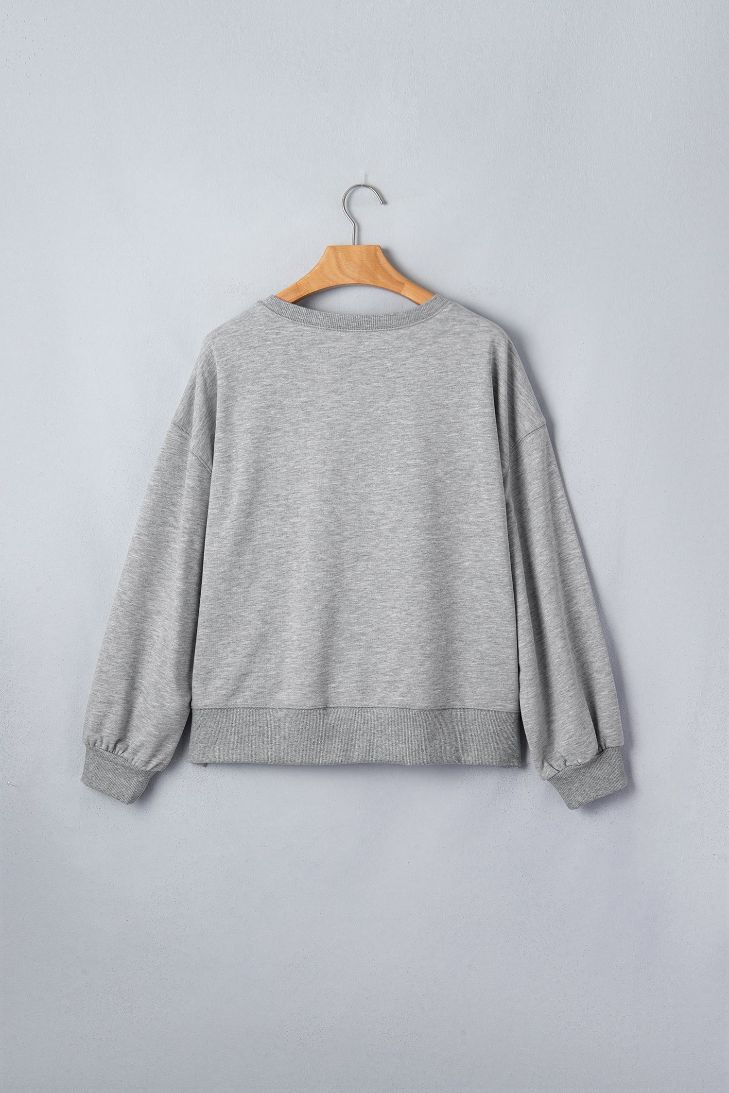 Grey Sequin Medium Sequin Western Ghost Print Sweatshirt