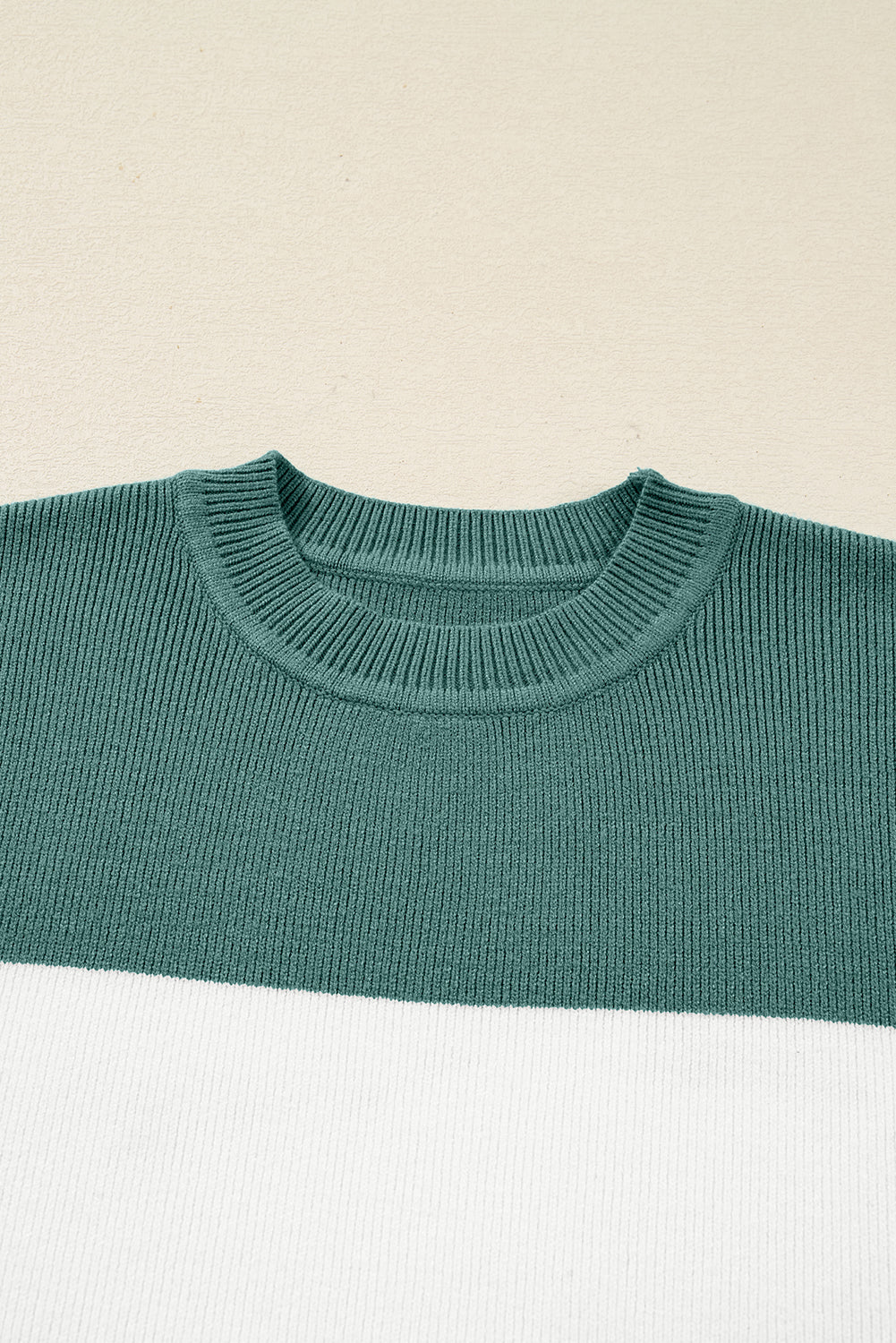Plain Rib-Knit Colorblock Rib-Knit Knit Baggy Knit Top