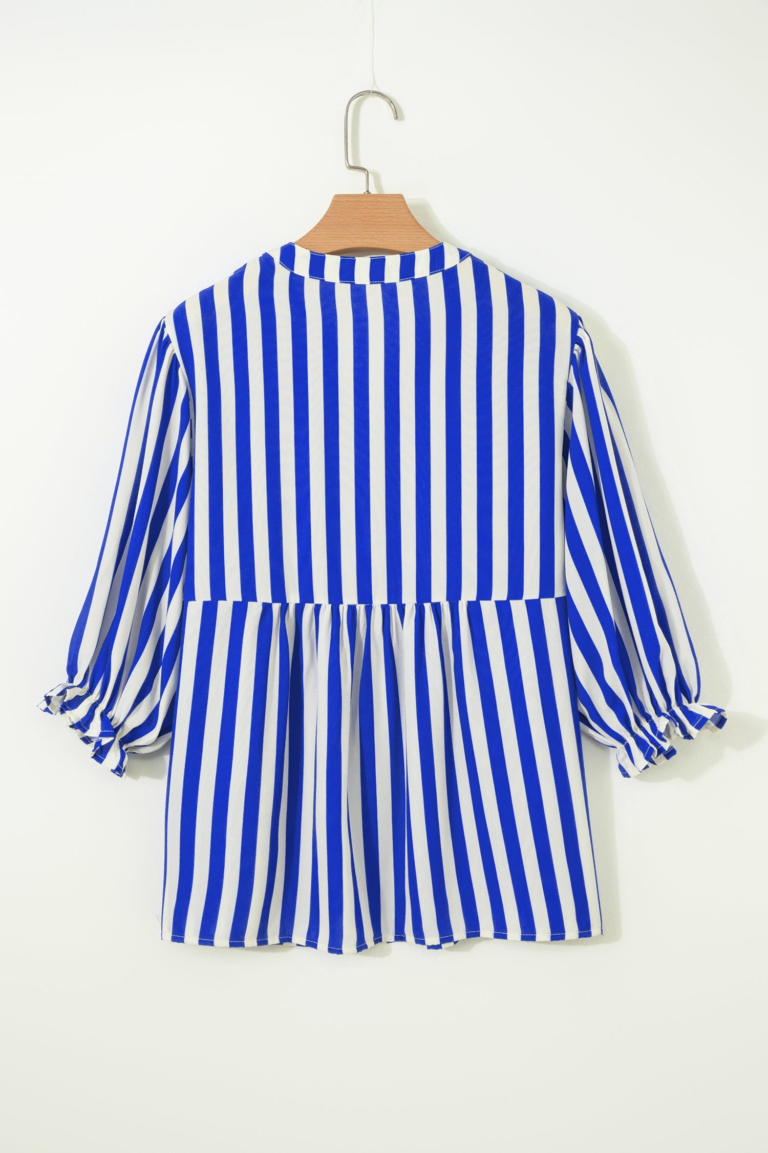 Balloon Sleeve Loose Button-Front Shirt