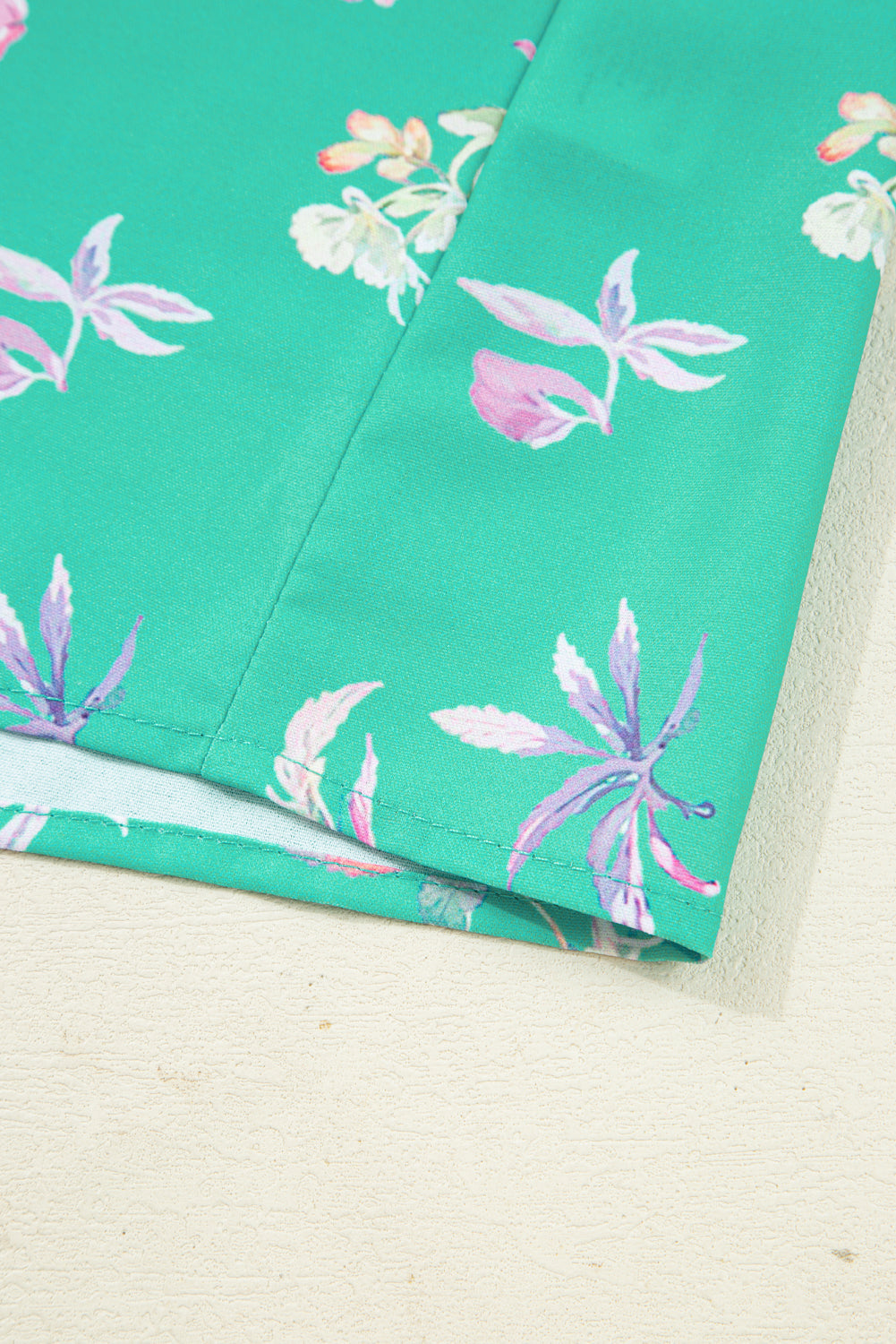 Floral Button Lantern Sleeve Front Shirt