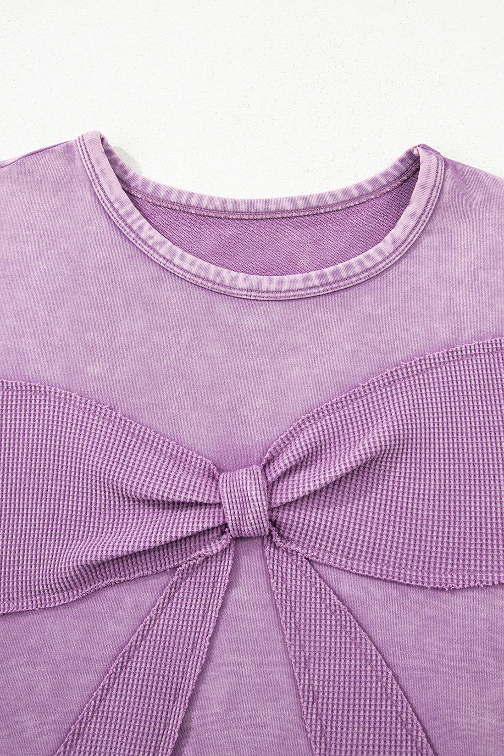 Mineral Bow Wash Big Patchwork Pullover Sweatshirt