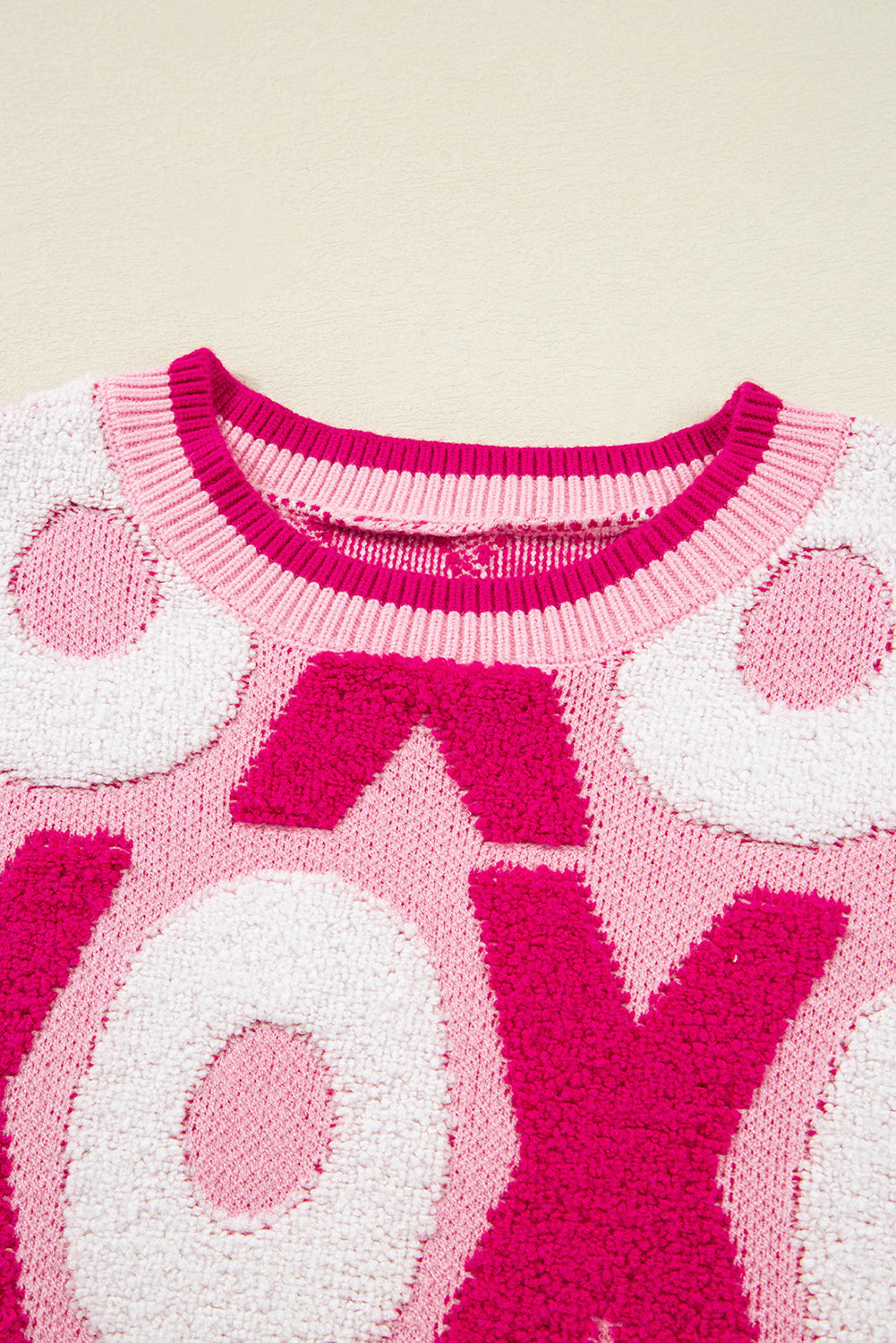 Pattern Drop-Shoulder XOXO Drop-Shoulder Crewneck Valentines Knit Top