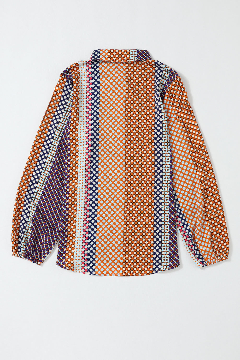 Women's Dot Print Button Down Shif T Shirt
