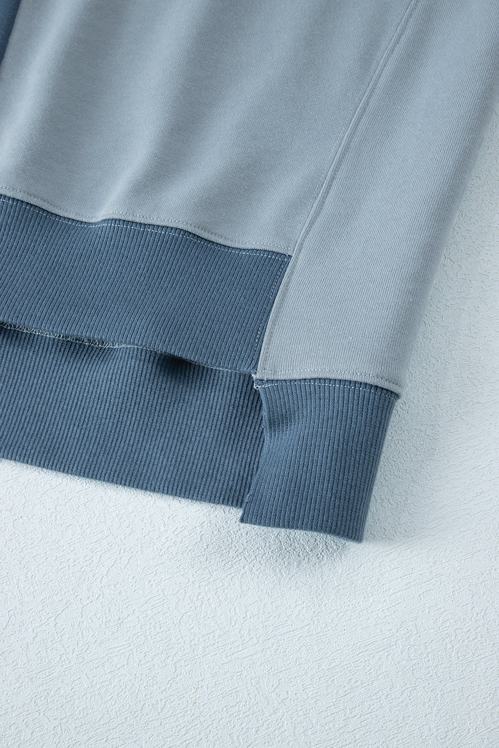 Henley High Colorblock High Low Oversize Sweatshirt