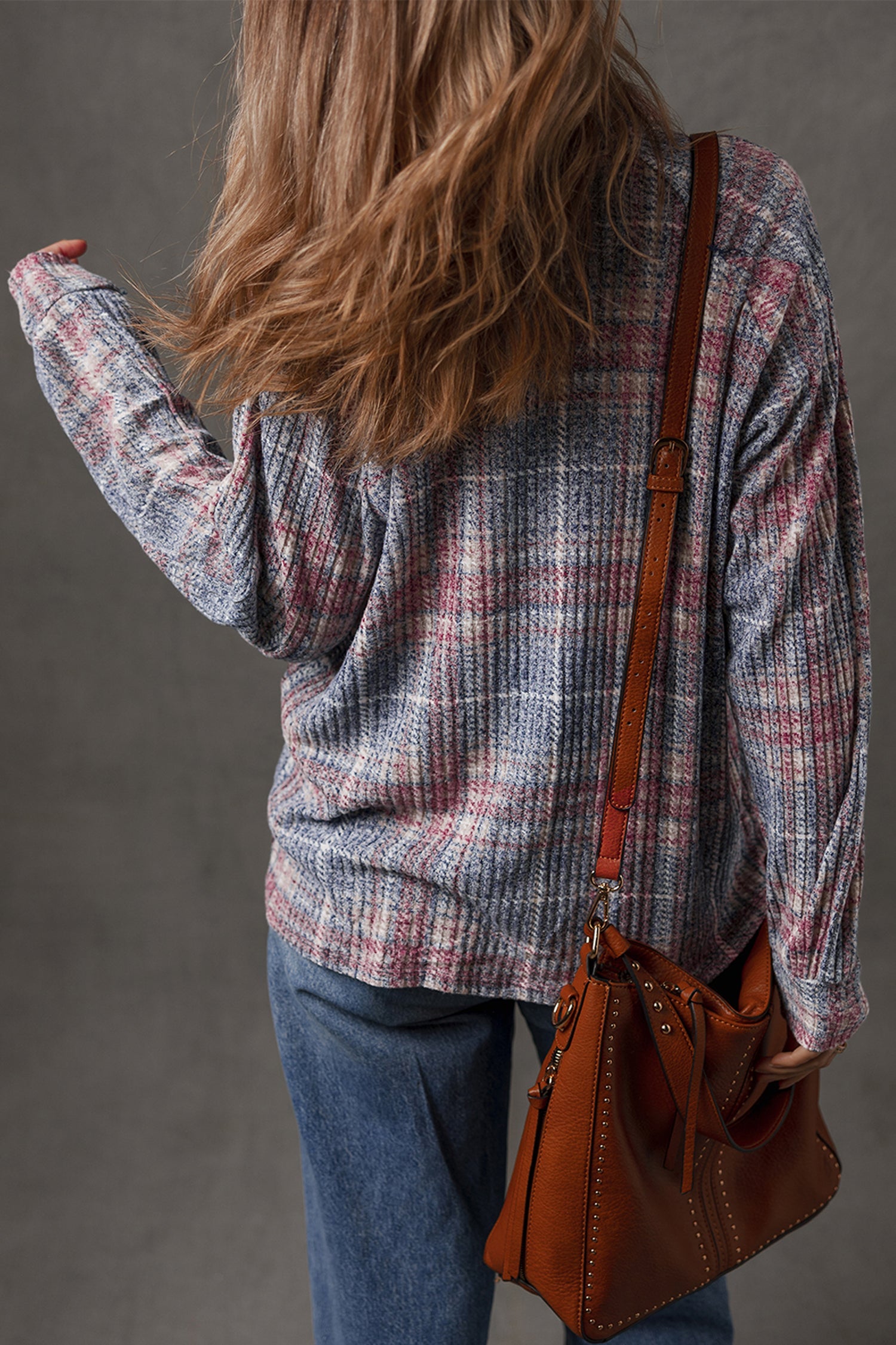 Textured Chest Plaid Chest Pocket Retro Shirt