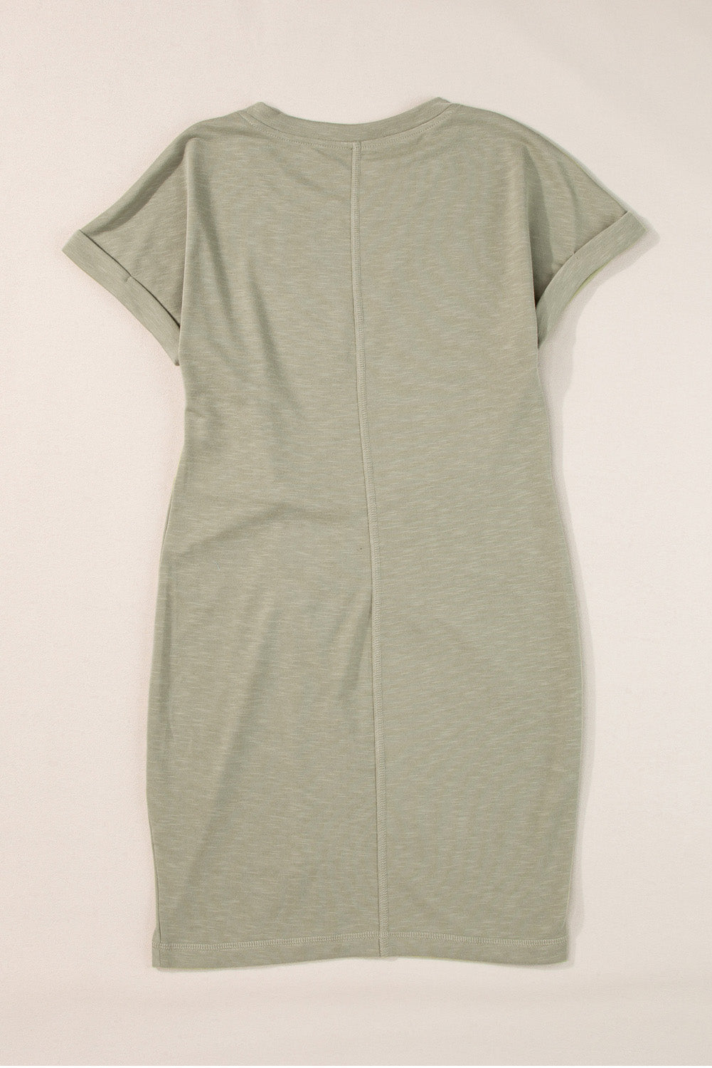 Folded Sleeve Twisted Mini T-Shirt Dress