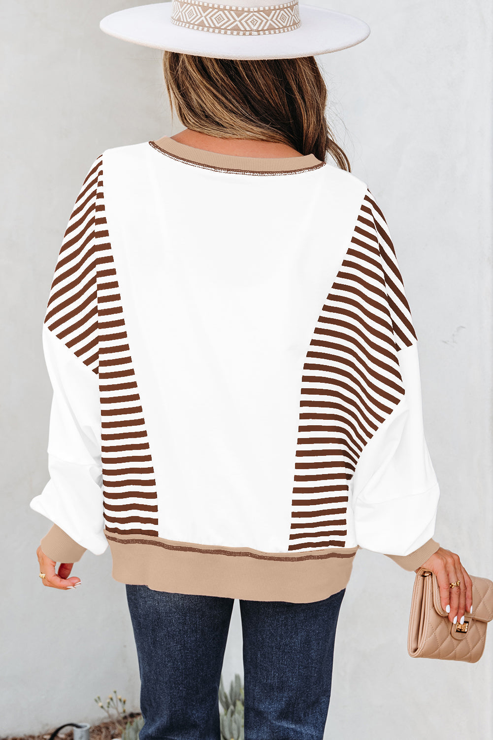 Colorblock Patchwork Contrast Stitching Oversize Sweatshirt