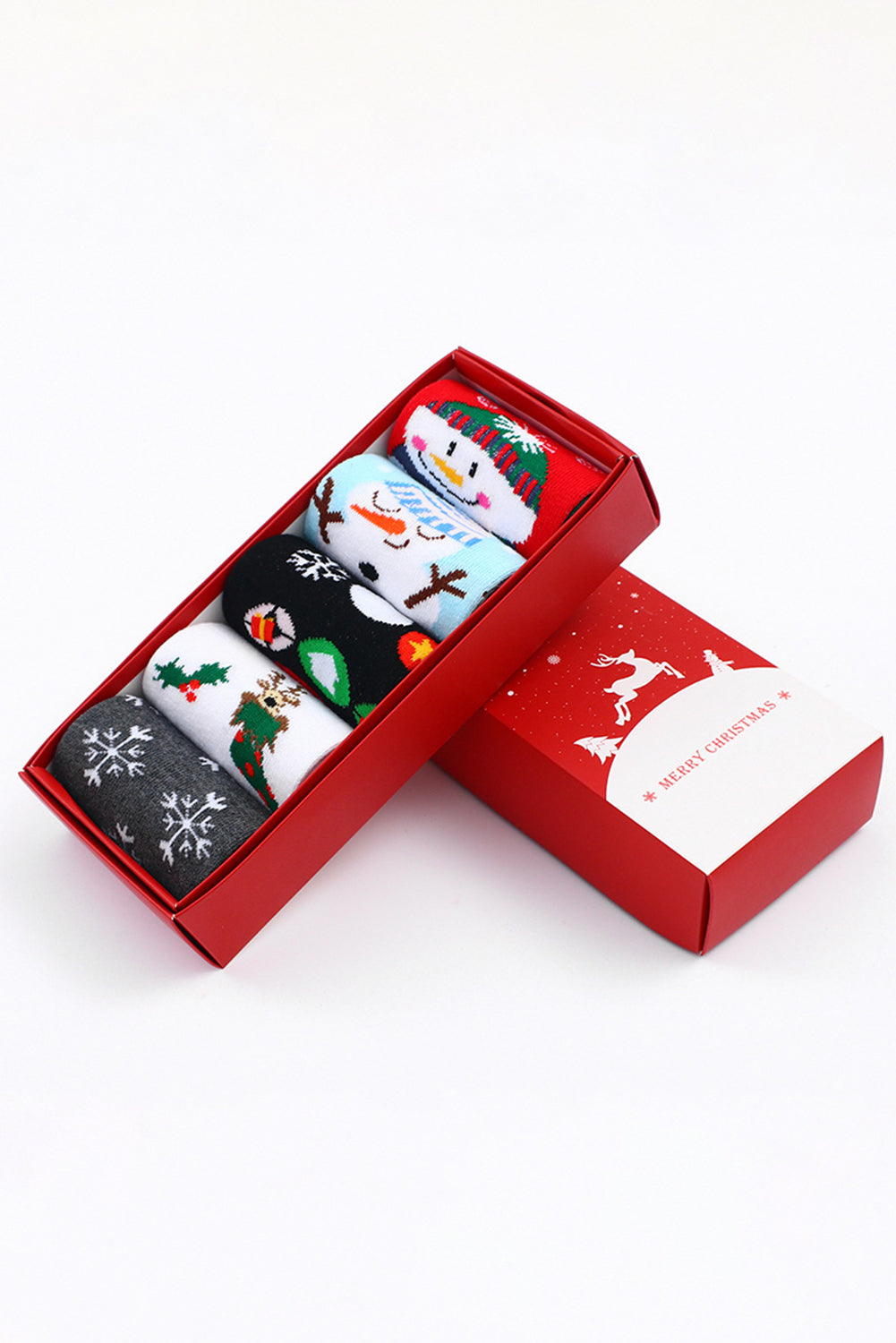 Cartoon Pattern Christmas Pattern 5 Pairs/Set Socks Set with Box