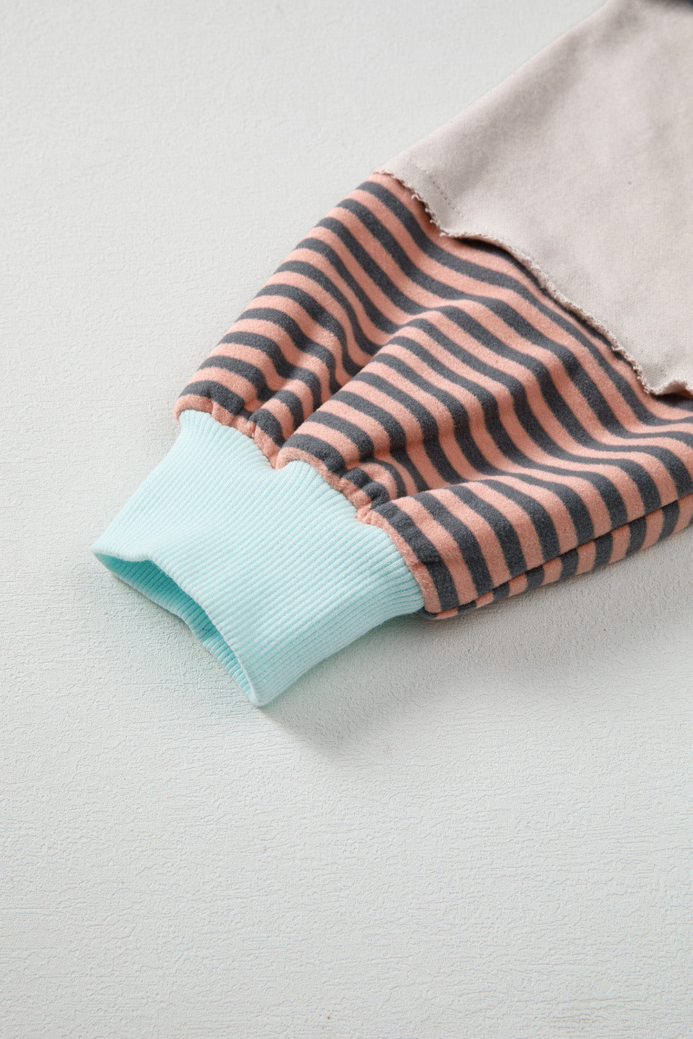 Striped Colorblock Patchwork Drop-Shoulder Sweatshirt
