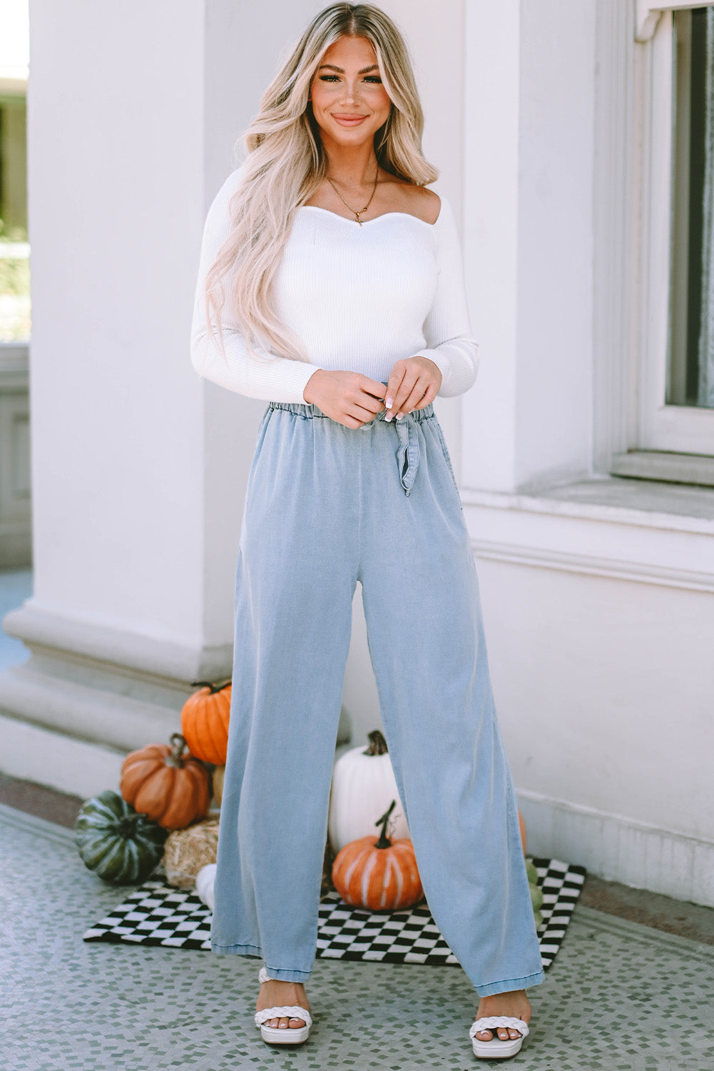 Women's High-Rise Wide-Leg Tencel Jeans
