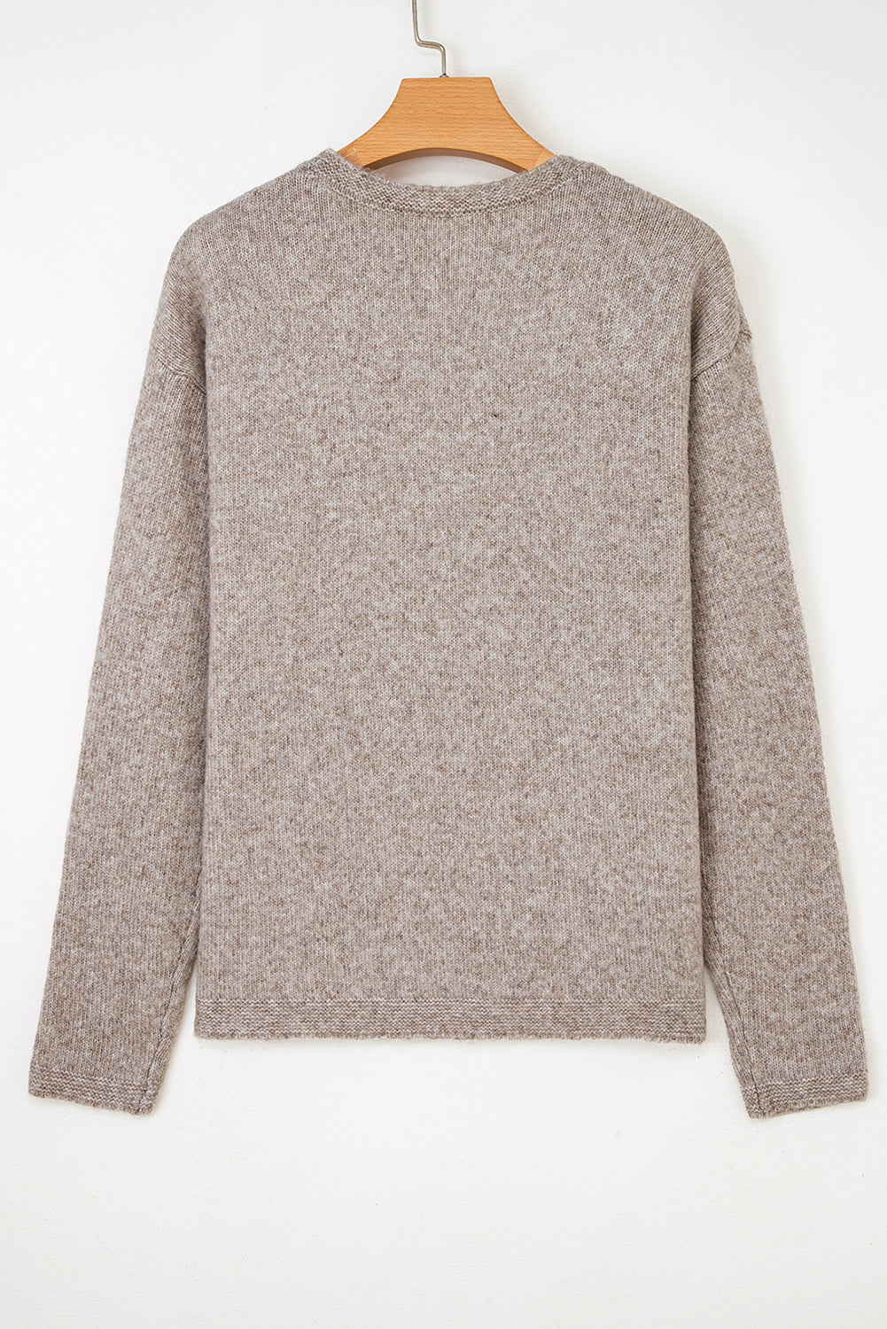 Colored Dot Contrast Dot Detail Drop-Shoulder Knit Top