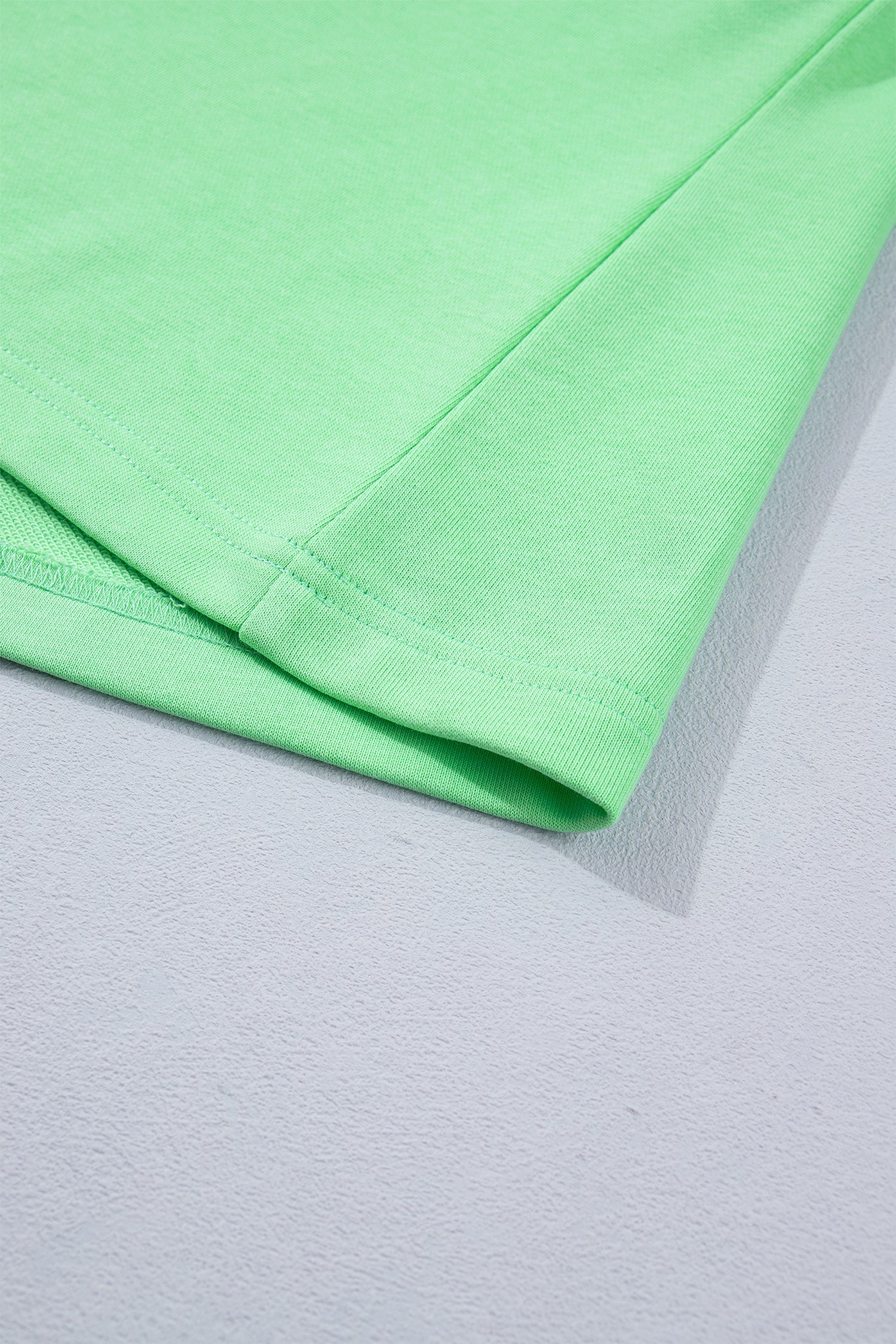 Colorblock Zip Accent Half Top Athleisure Shorts Set in Green