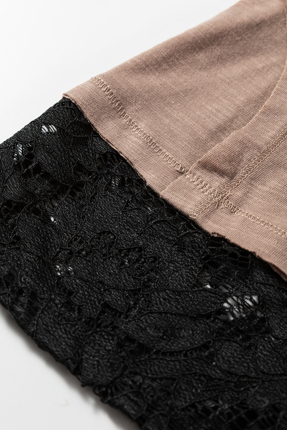 Sheer Everyday Lace Patchwork Long-Sleeved Tee