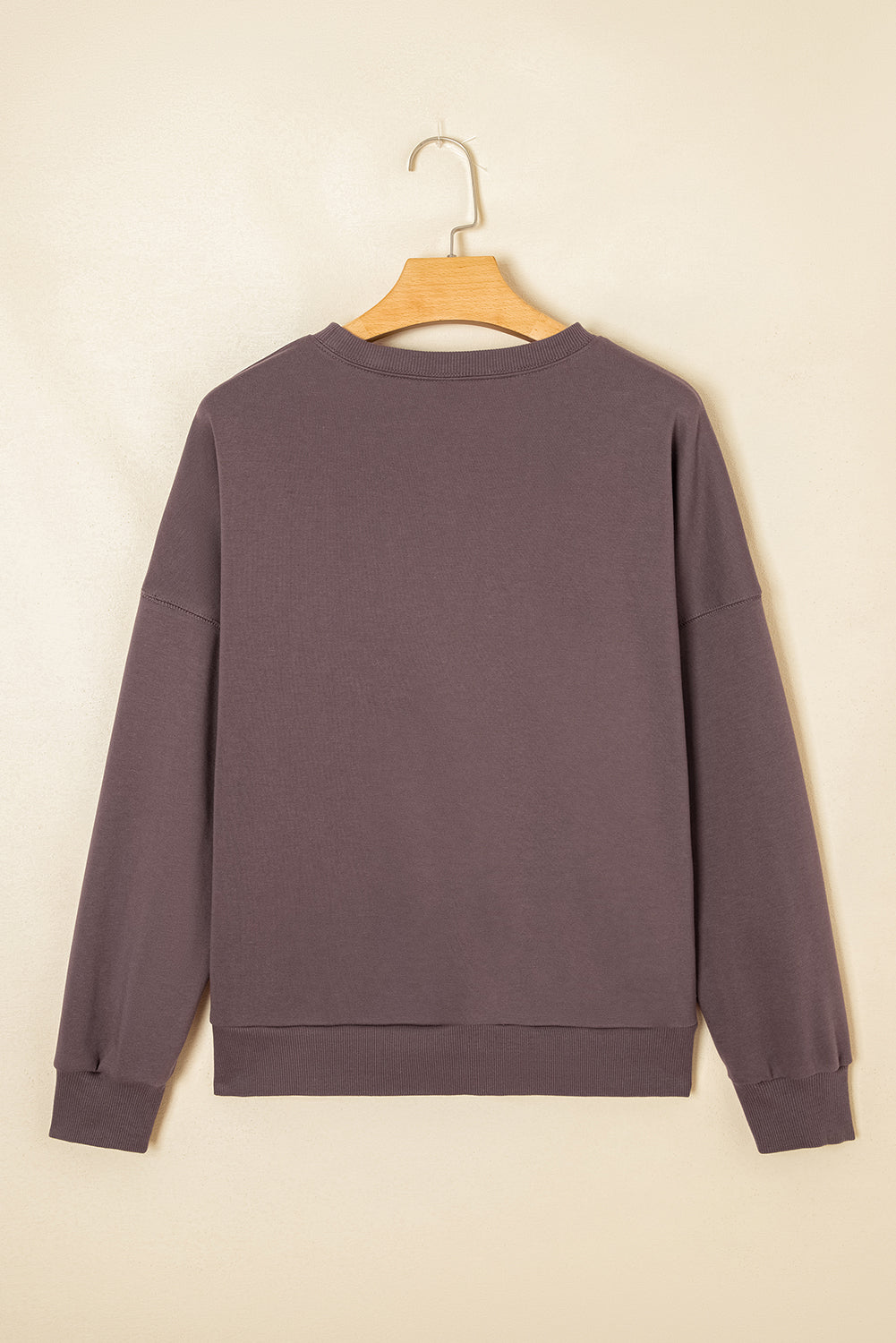 Terry Bow Contrast Bow Pattern Drop-Shoulder Sweatshirt