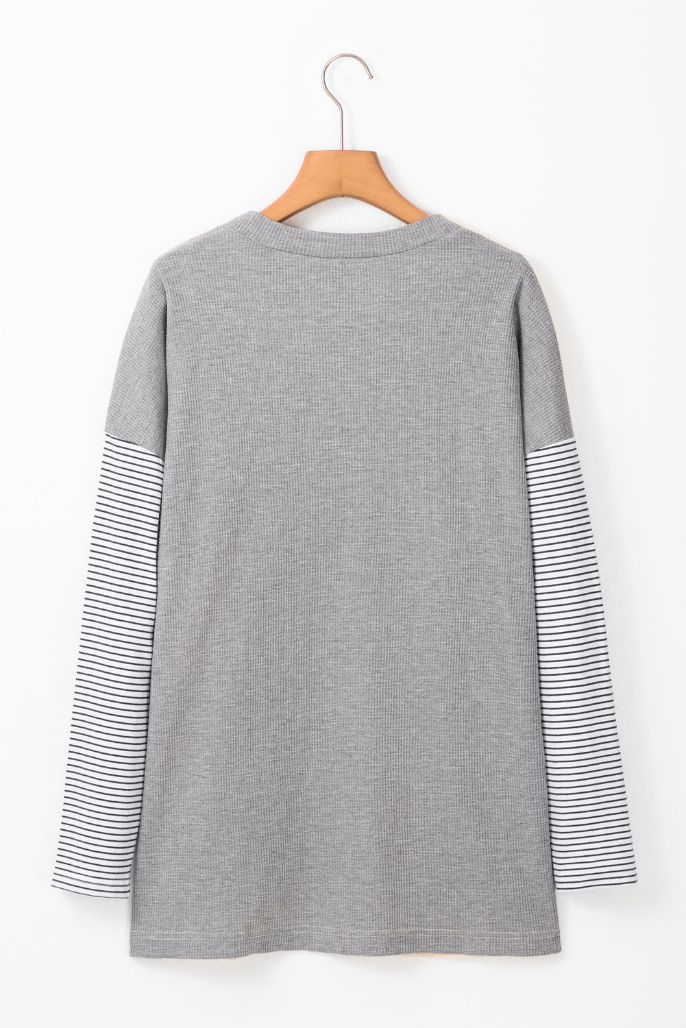 Patchwork Stripe Colorblock Open-Front Cardigan Featuring a Pocket in Black