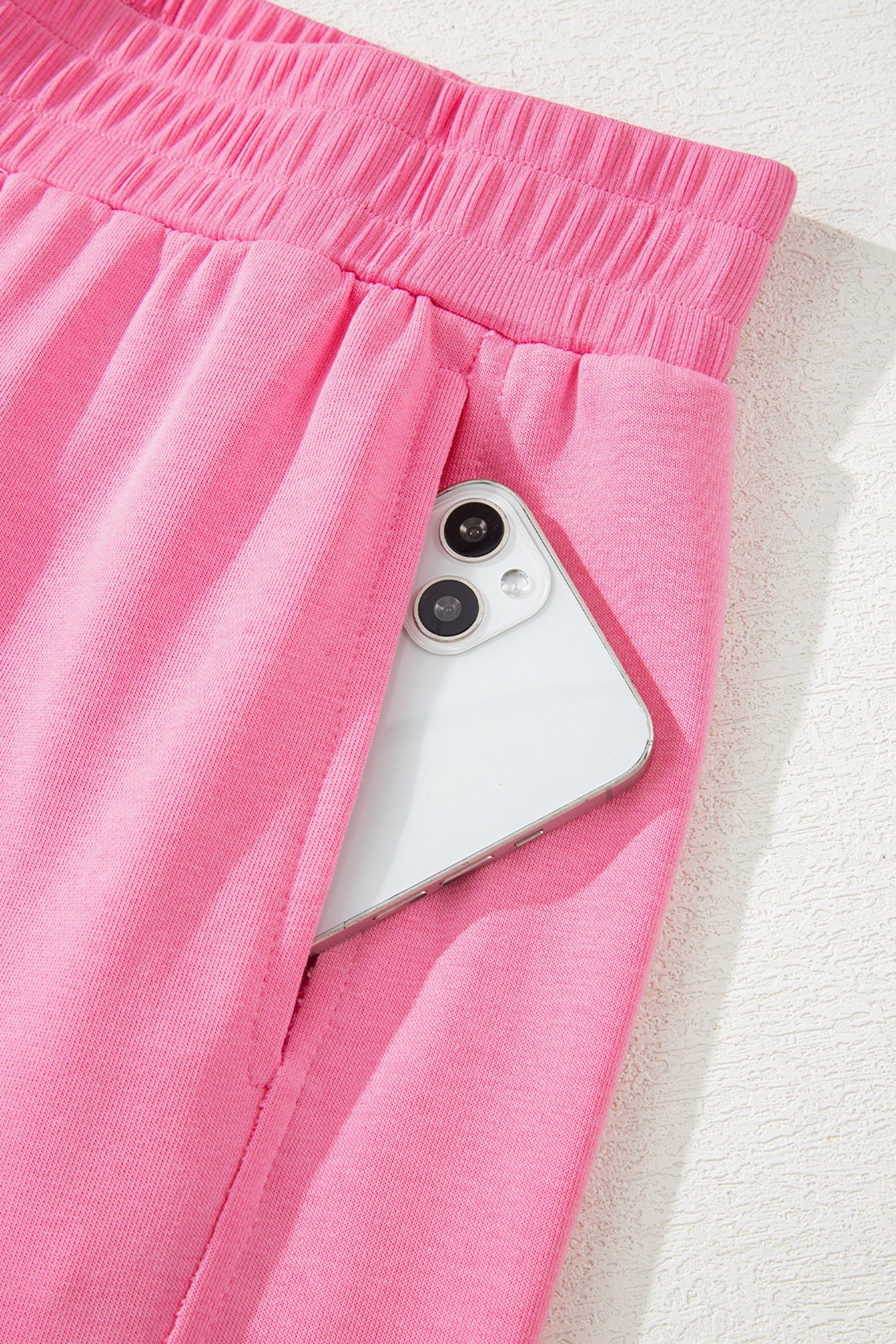 Pink Slim Sachet Slim Rib-Knit Tank Top and Sweatpants Set