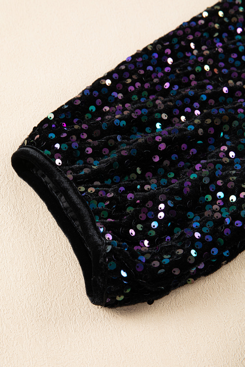 Shirt for Women Sequin Button-Front Velvet Peplum
