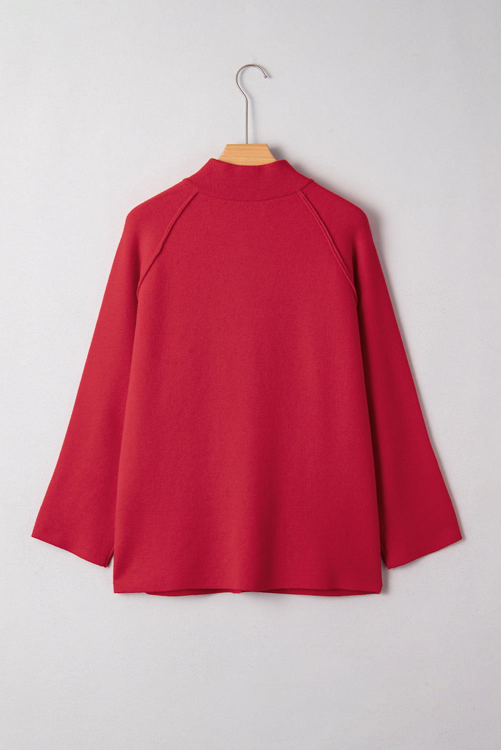 Collared Wrapped Button Front Cardigan Jacket in Fiery Red