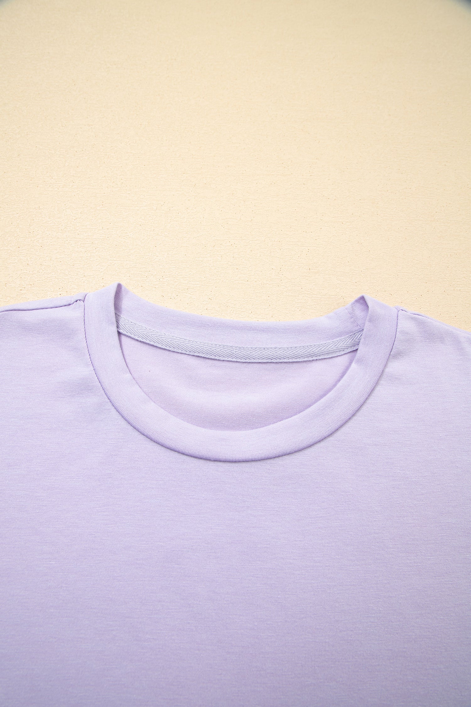 Everyday Timeless Purple Plain Crew-Neck Tee