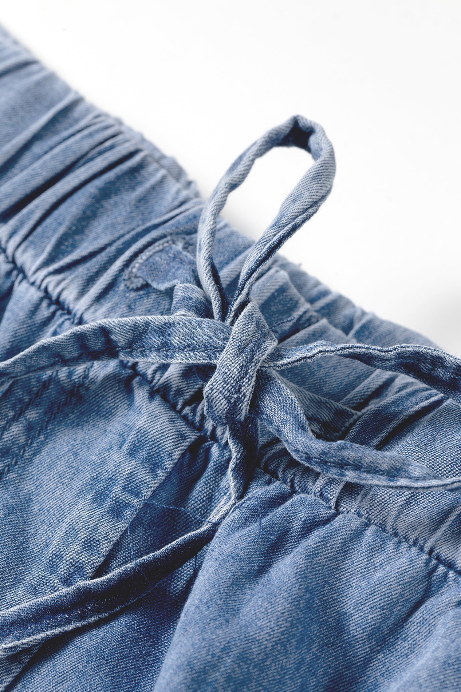 Dusk Plus Blue Ruffled Size Wide-Leg Denim Pants