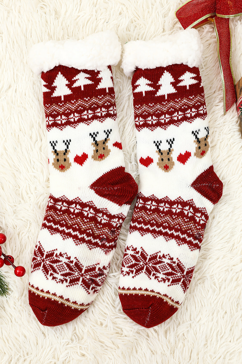 Cartoon Christmas Santa Claus Fleece Socks