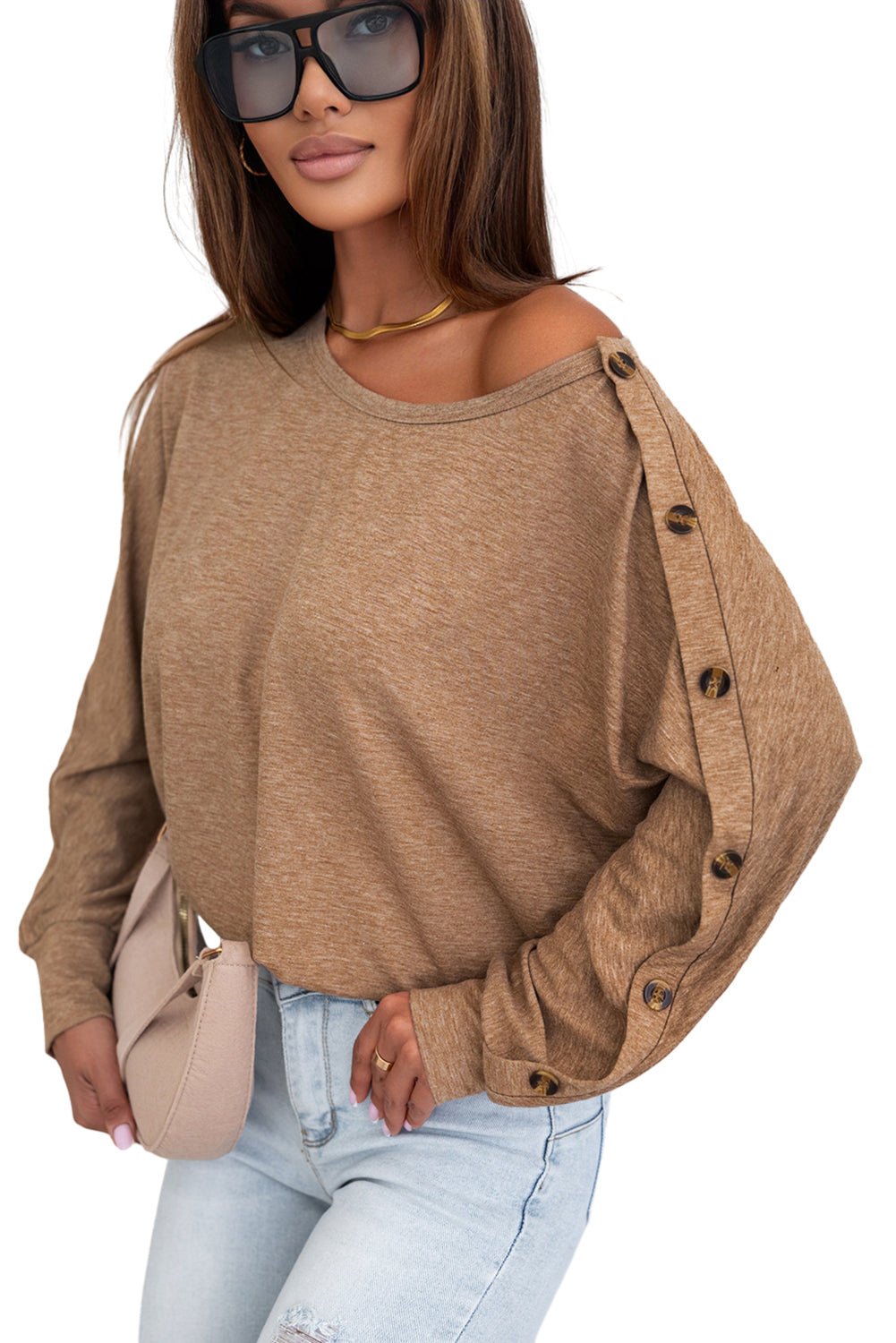 Women's Dolman Sleeve Solid Color Top