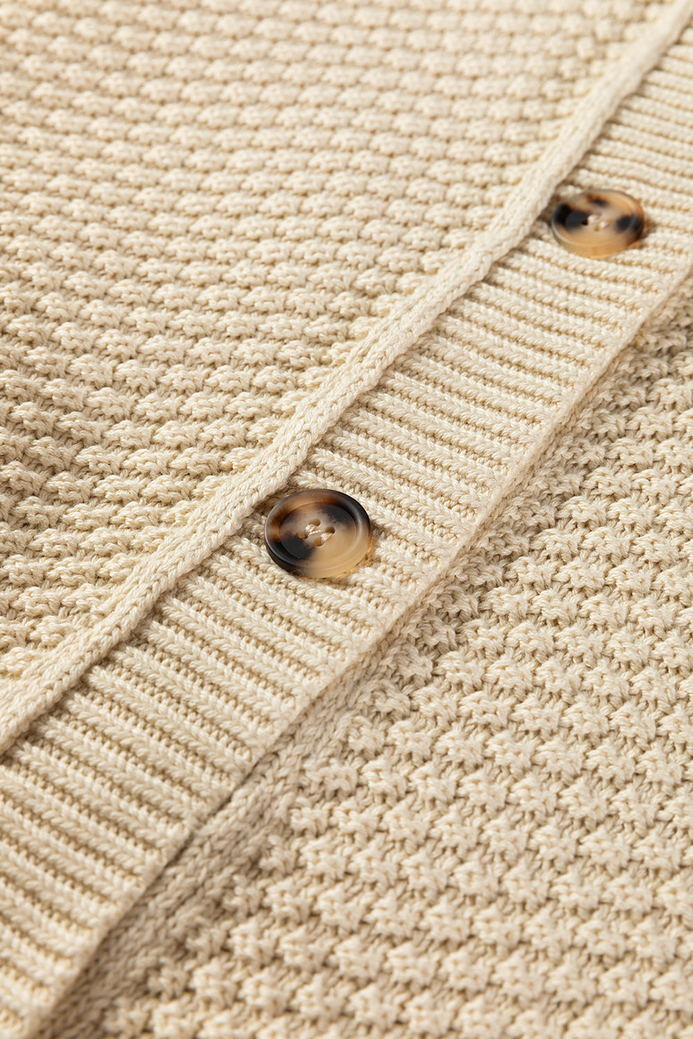 Front Cropped Button Cropped Cardigan Knit Top