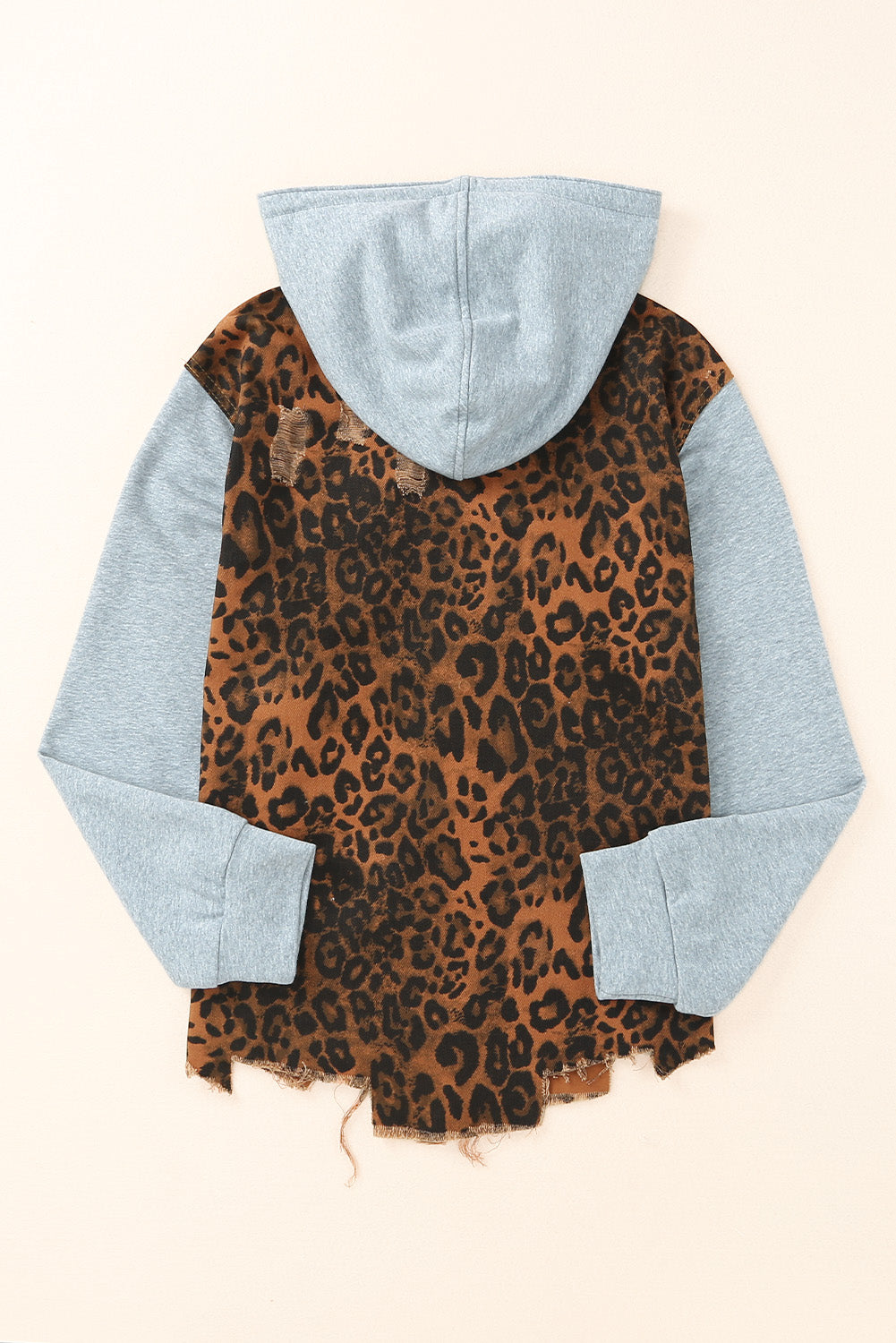 Women's Outfit with Denim Jacket Ripped Hooded