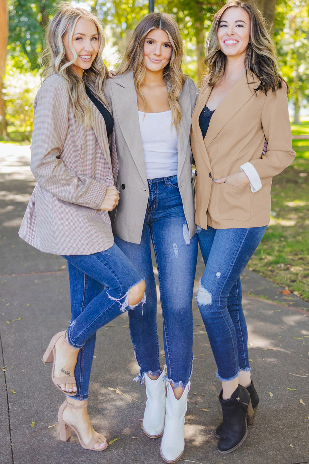 Blazer boutonné à col à revers et poche