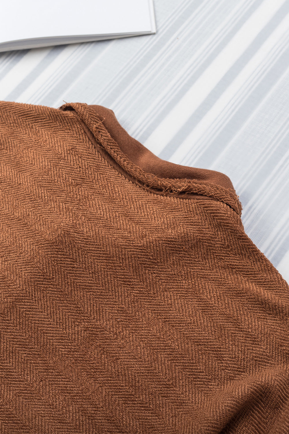 Women's Contrast Flap Pockets Brown Relaxed Shacket