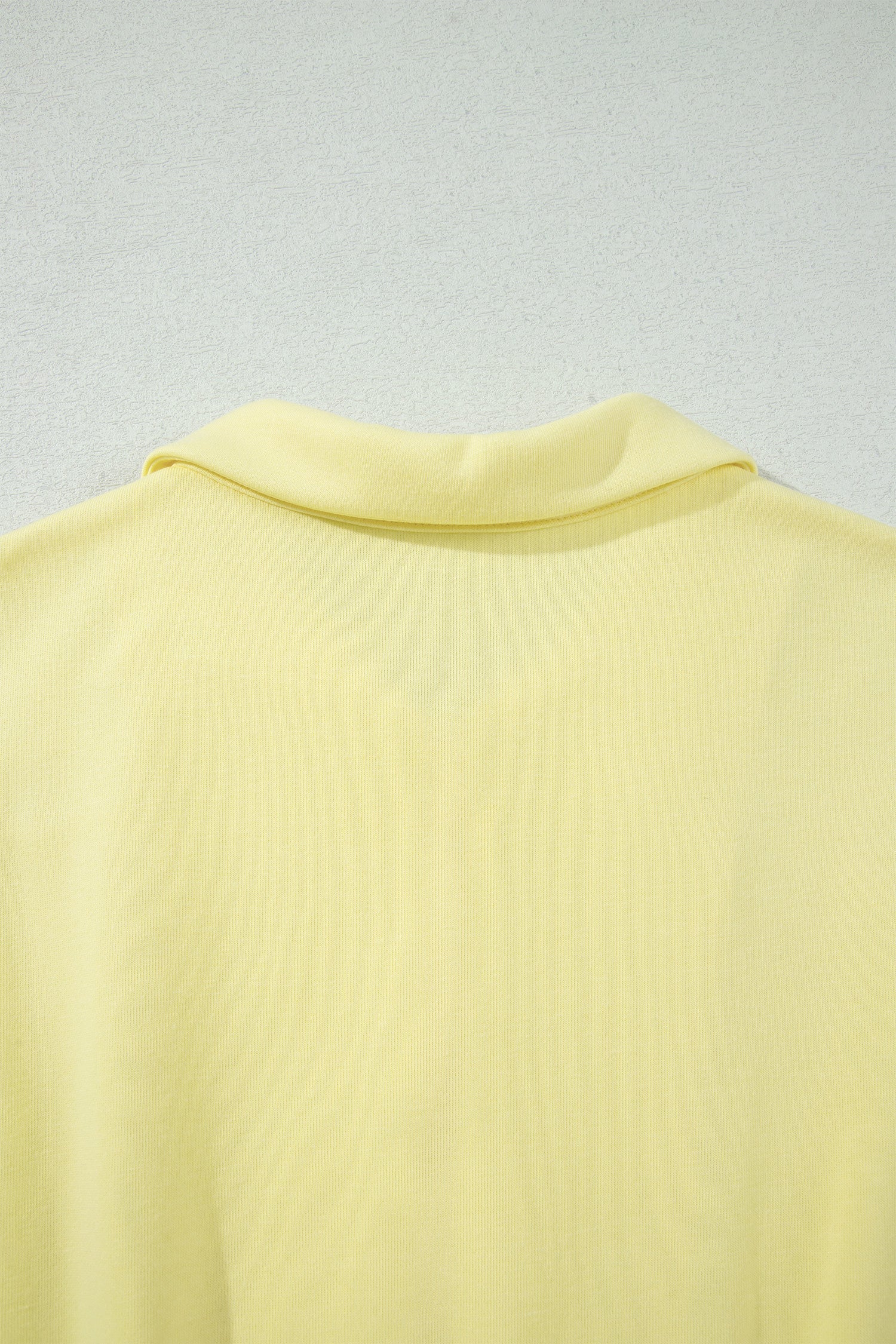 Cream Polo Half Zip Tee Elastic Waist Romper in Yellow