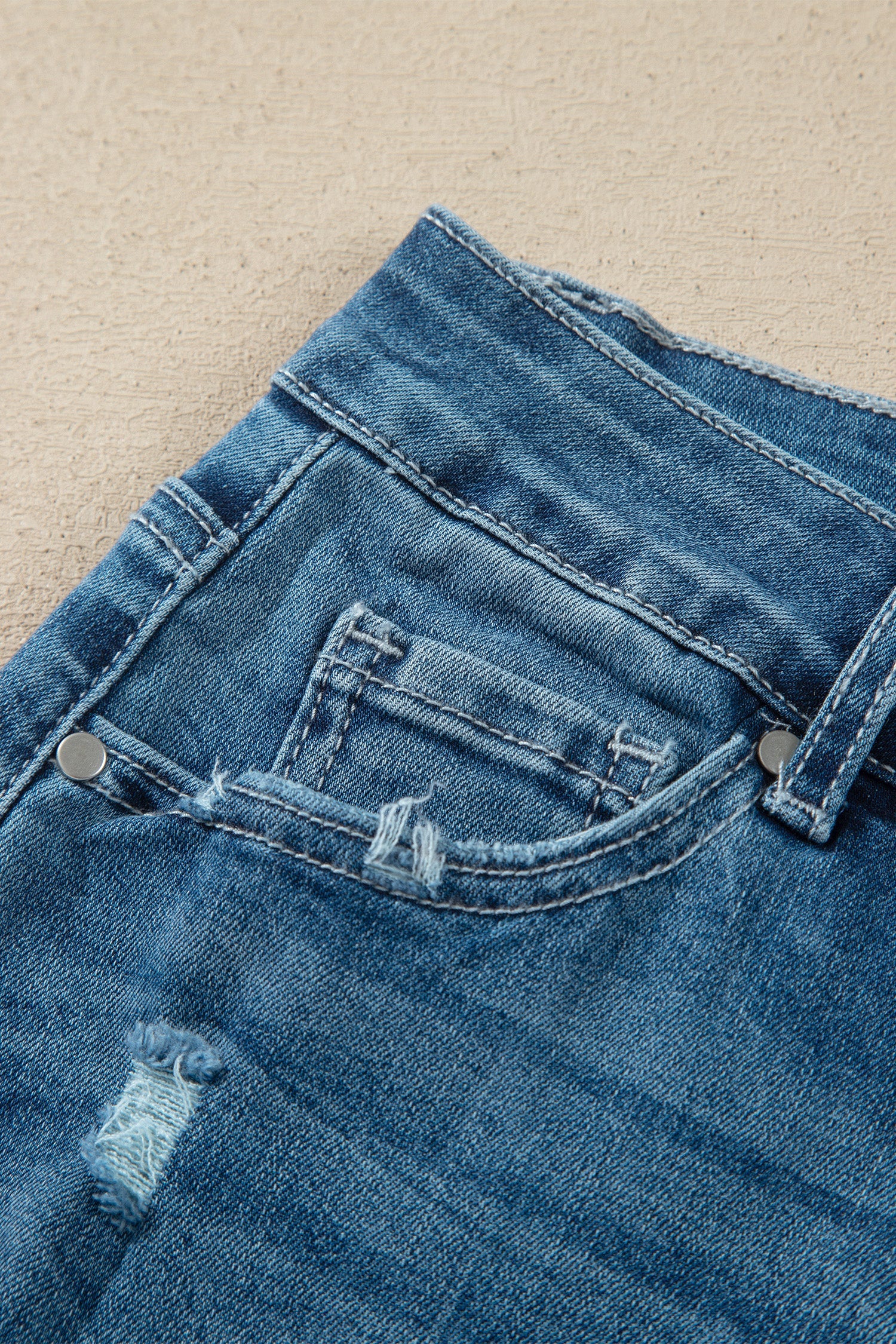 Women High-Waisted Ashleigh Blue Frayed Hem Flare Jeans
