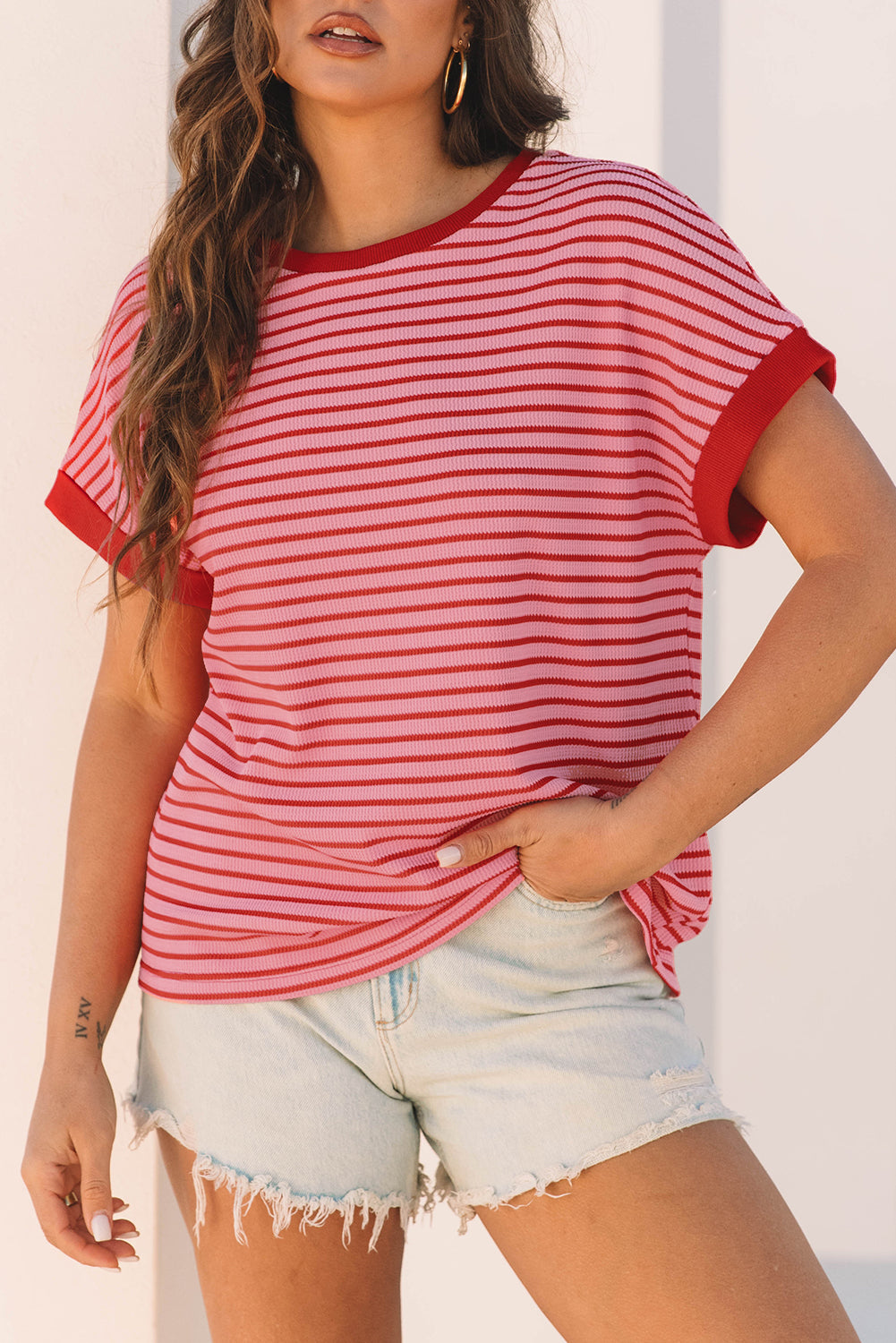 Knit Round-Neck T Shirt