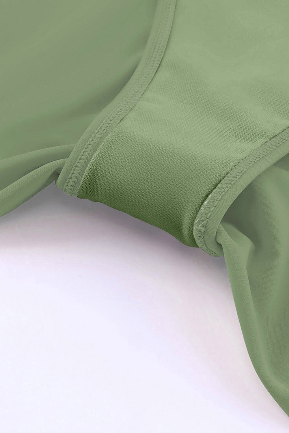 Criss Cross Waist Flared Swim Skirt in Green