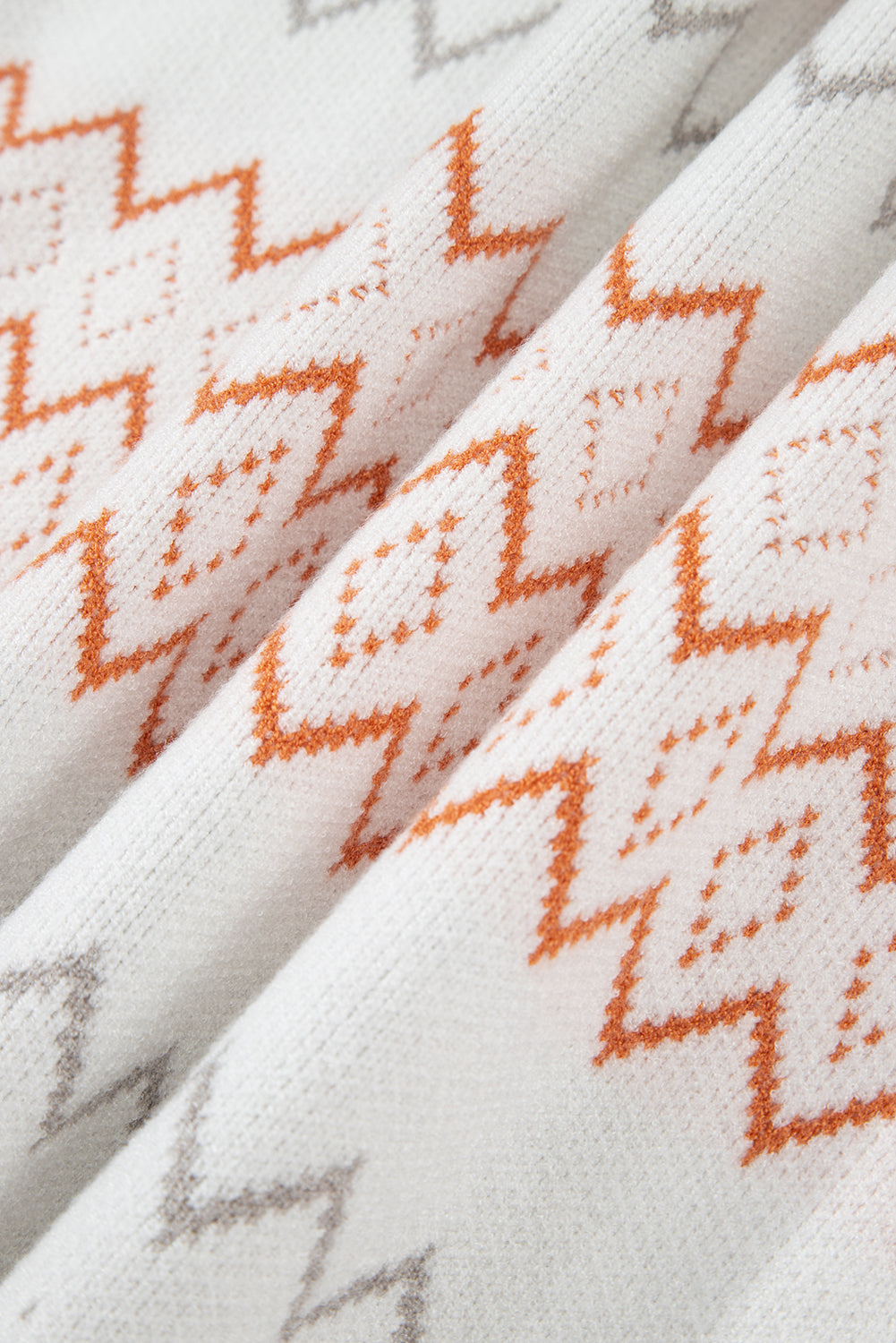 Zigzag Geometric Pattern Knit Pullover Knit Top