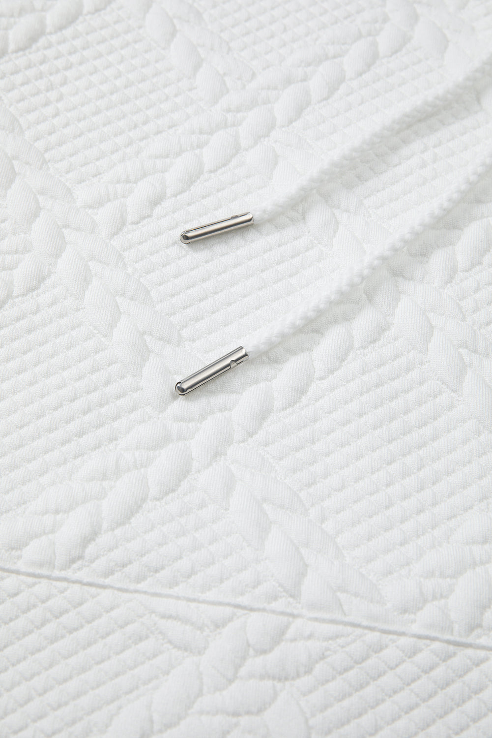 Cable Kangaroo Lattice Texture Pocket Hoodie
