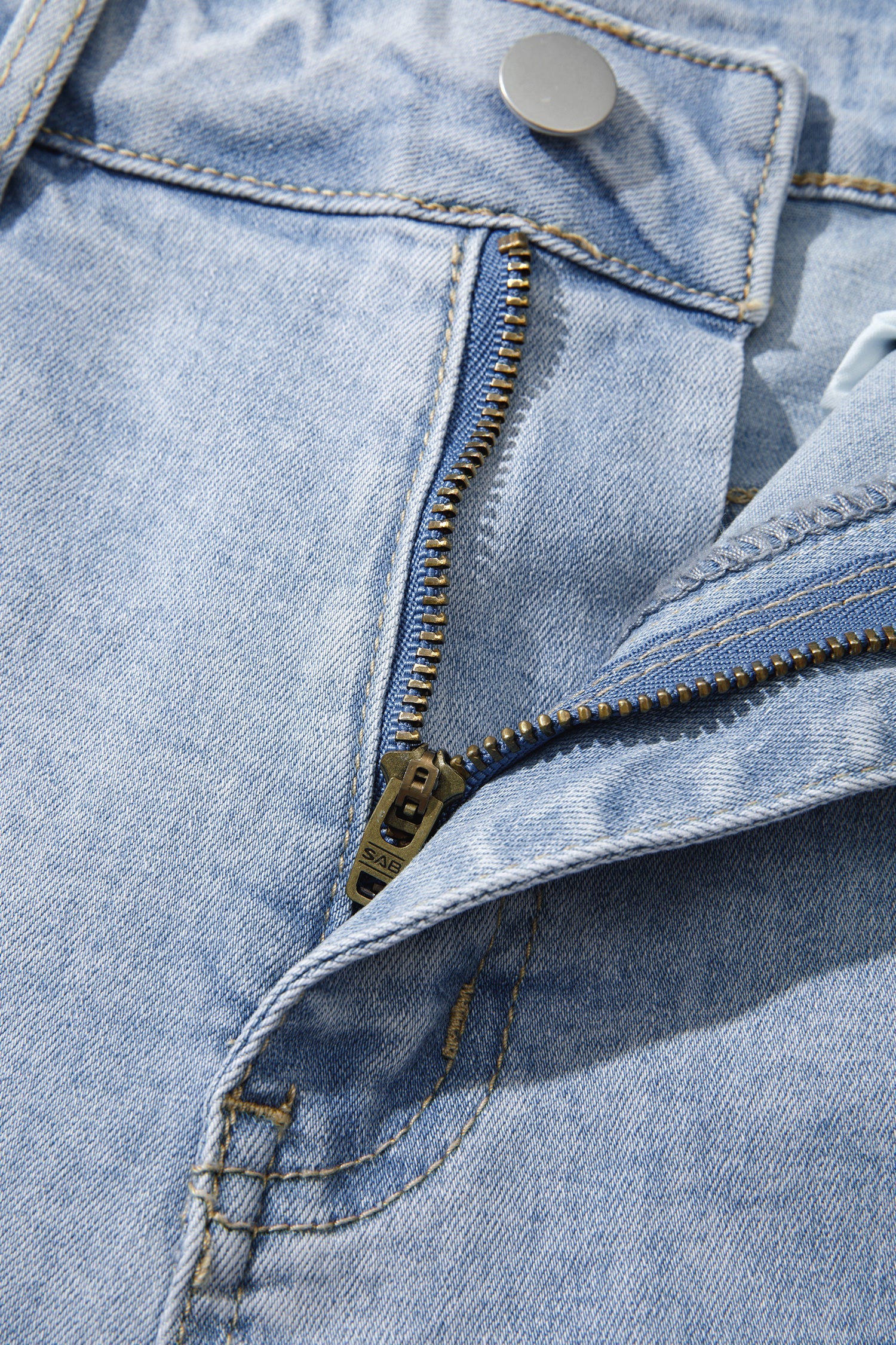 Lace Trim Everyday Full-Length Timeless Fit Jeans in Beau Blue