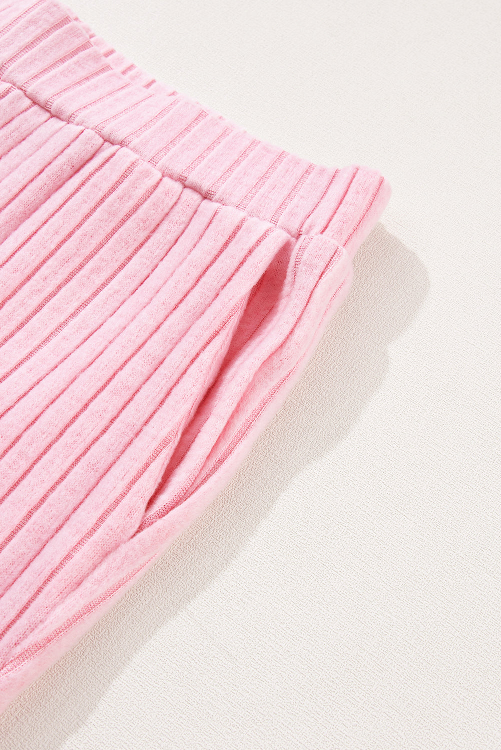 Rib-Knit Knit V-Neck Slouchy Two-piece Outfit