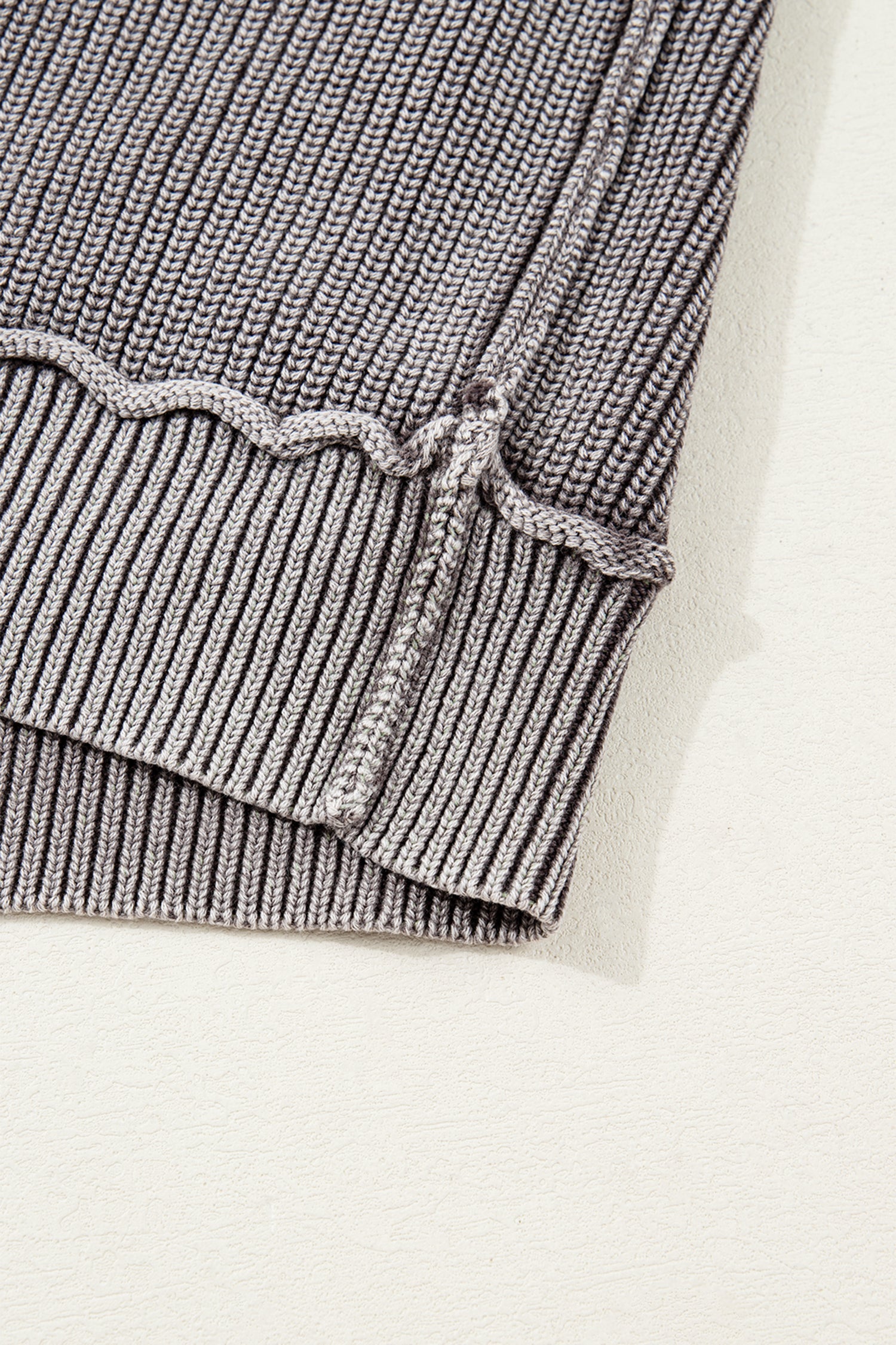 Mineral Seam Wash Exposed Patchwork Knit Open Cardigan Knit Top