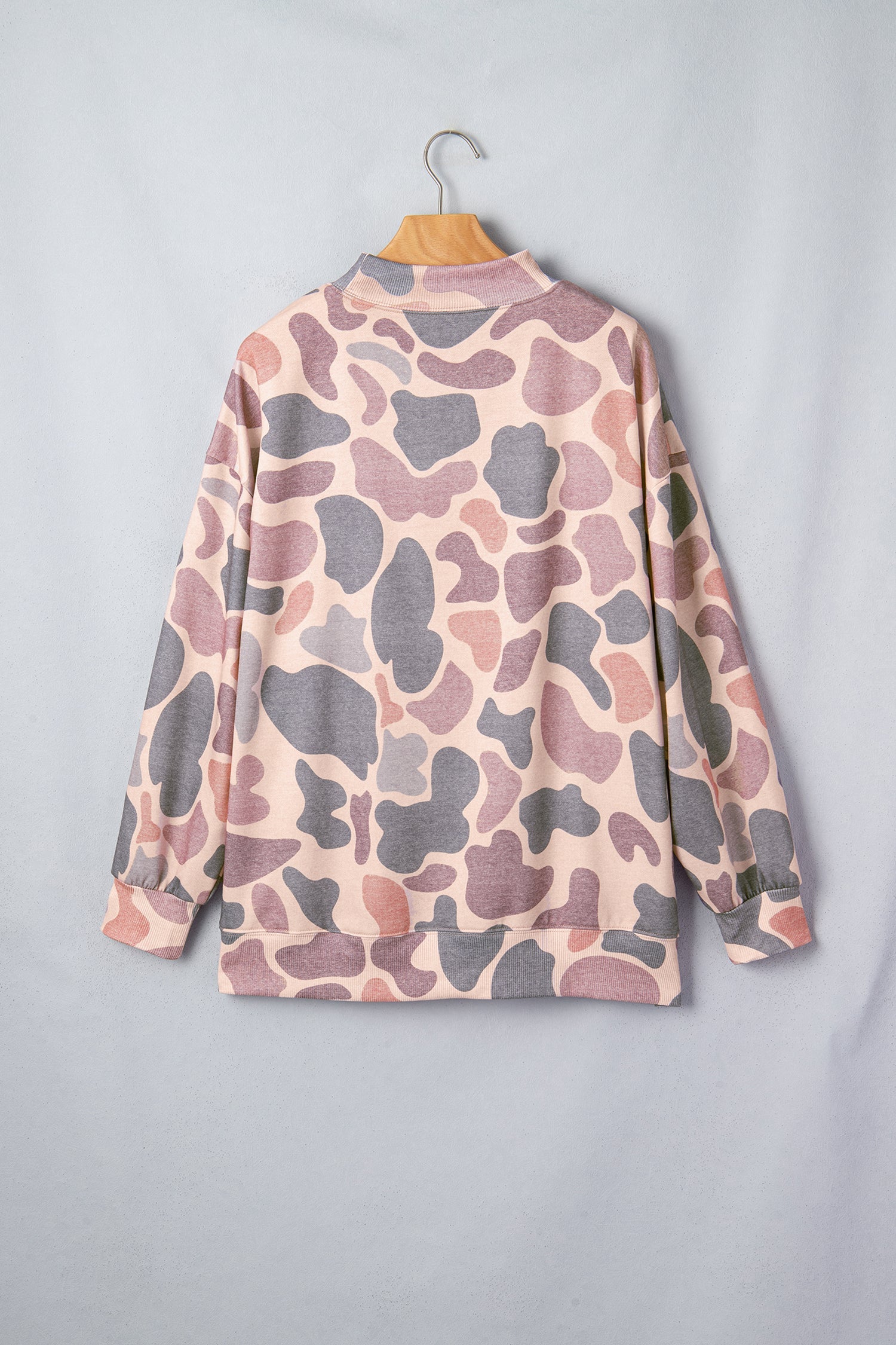 Camo Western Print Howdy Style Baggy Pullover Sweatshirt in Multicolour