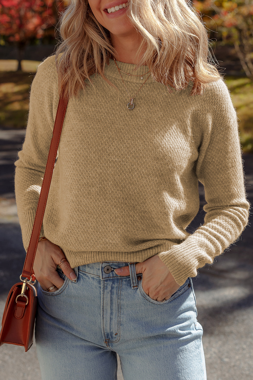 Straw Cashmere Yellow Brushed Everyday Fitted Knit Top