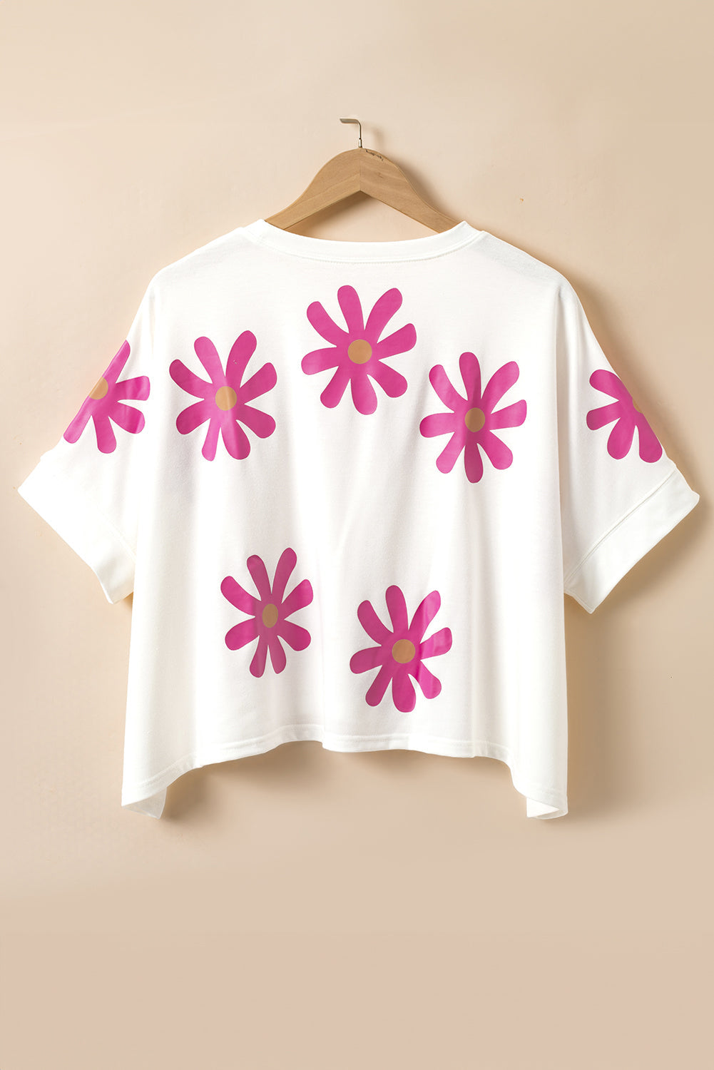 T-shirt décontracté imprimé fleur de marguerite blanche