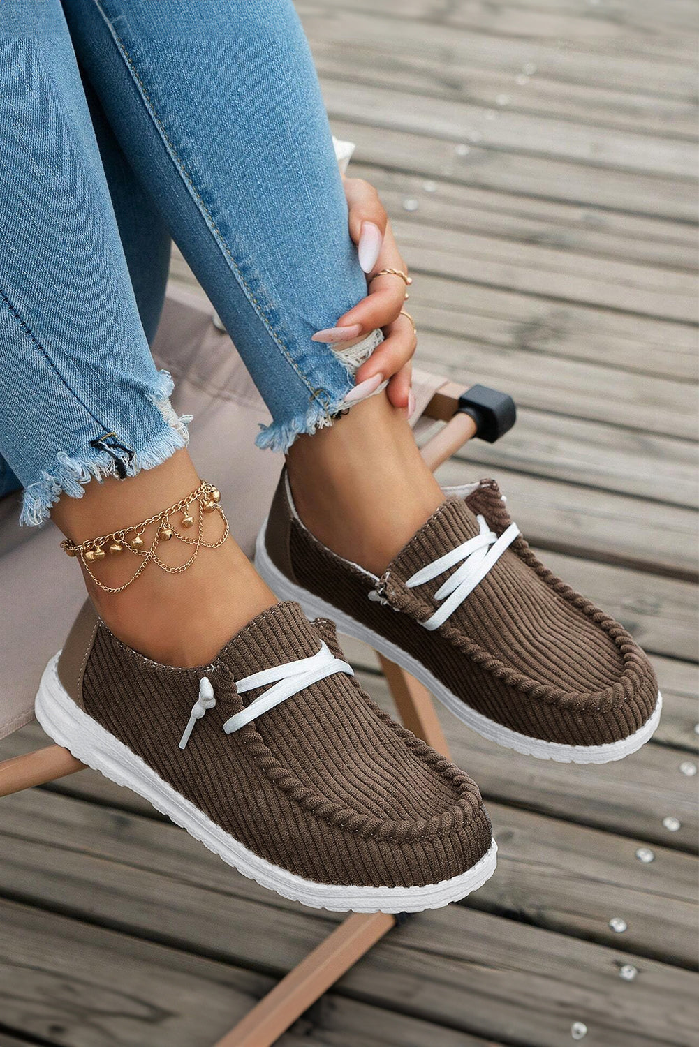 Solid Cross Rib-Knit Criss Slip On Everyday Shoes