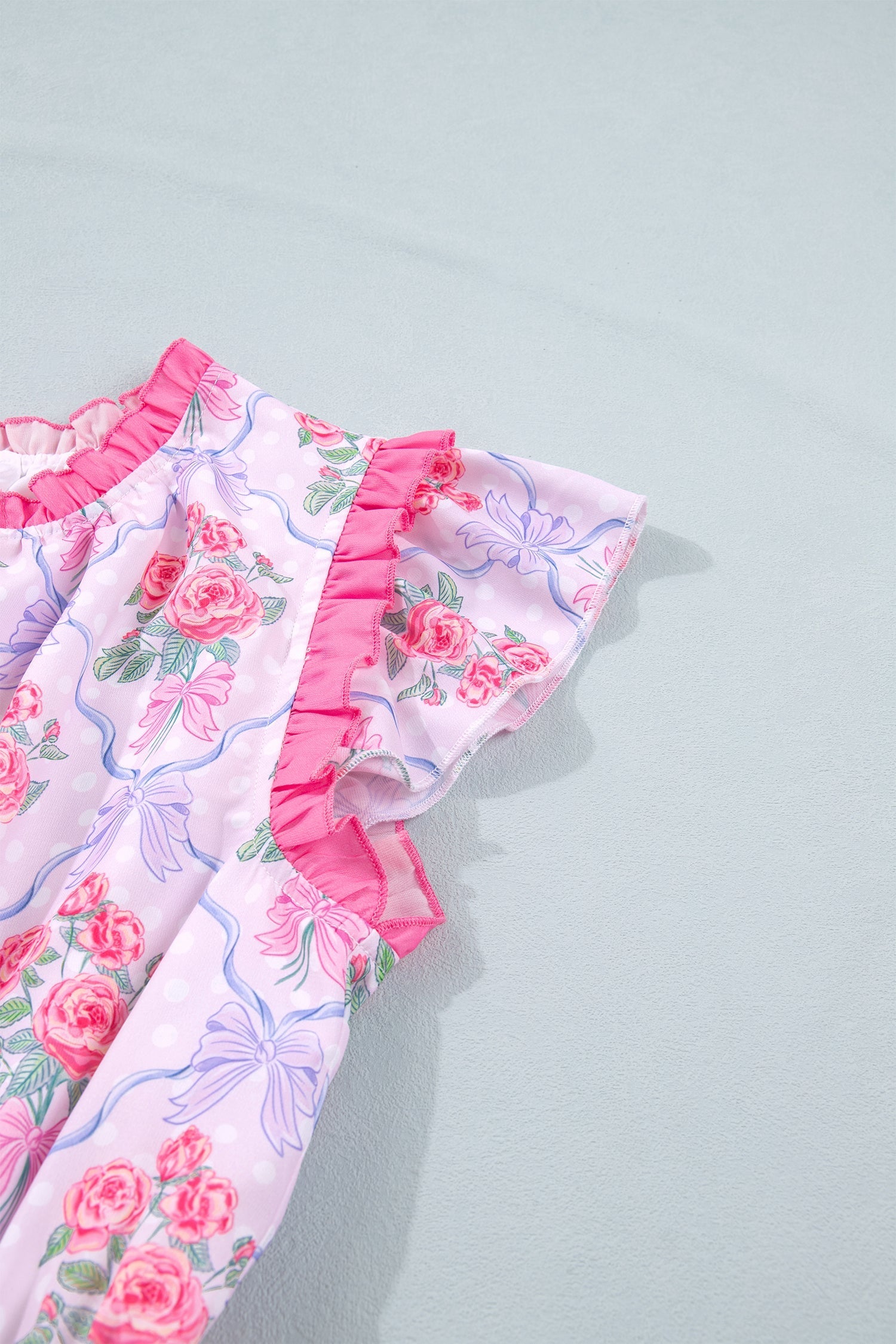 Tiered Ruffles Sleeveless Summer Floral Dress in Purple