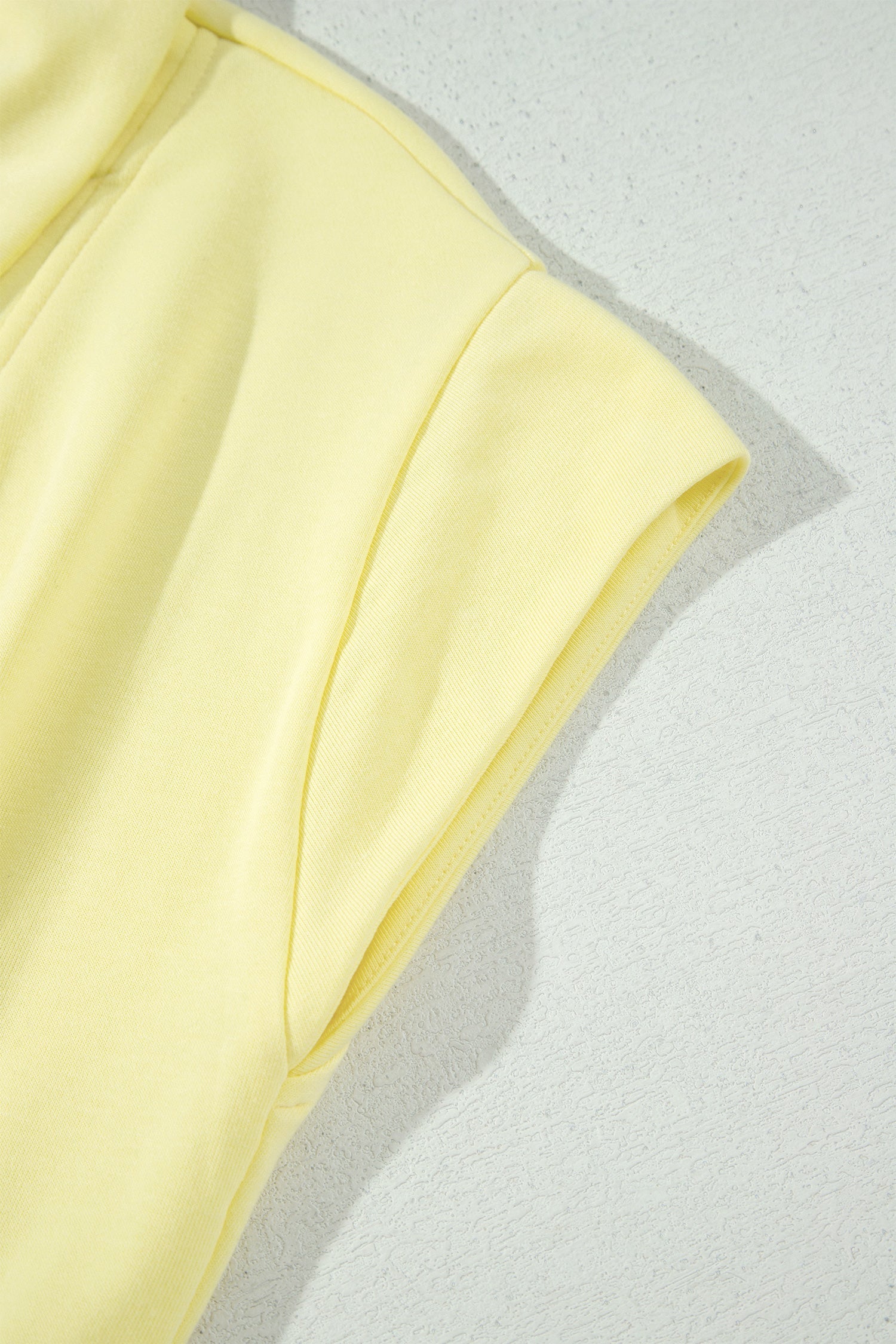 Cream Polo Half Zip Tee Elastic Waist Romper in Yellow